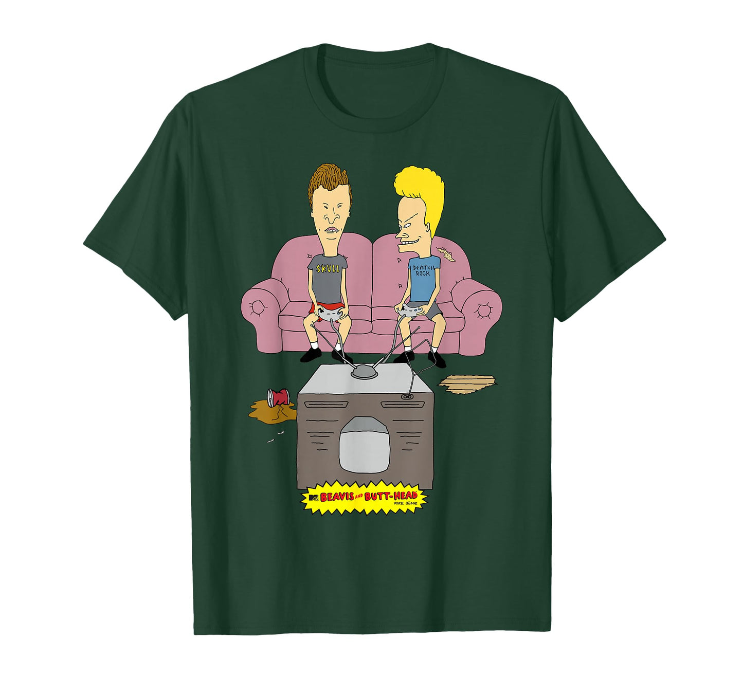 Beavis and Butt-Head Playing Games Couch T-Shirt