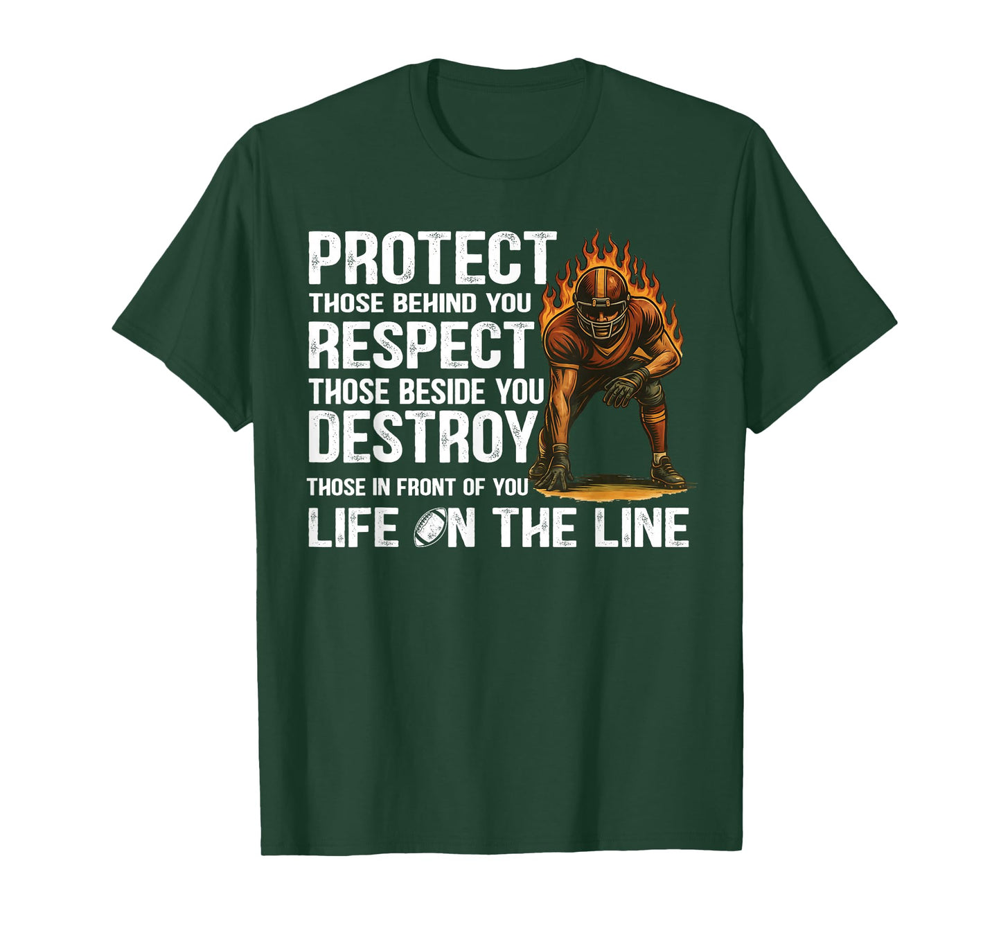 Vintage Protect Respect Destroy Offensive Lineman Football T-Shirt