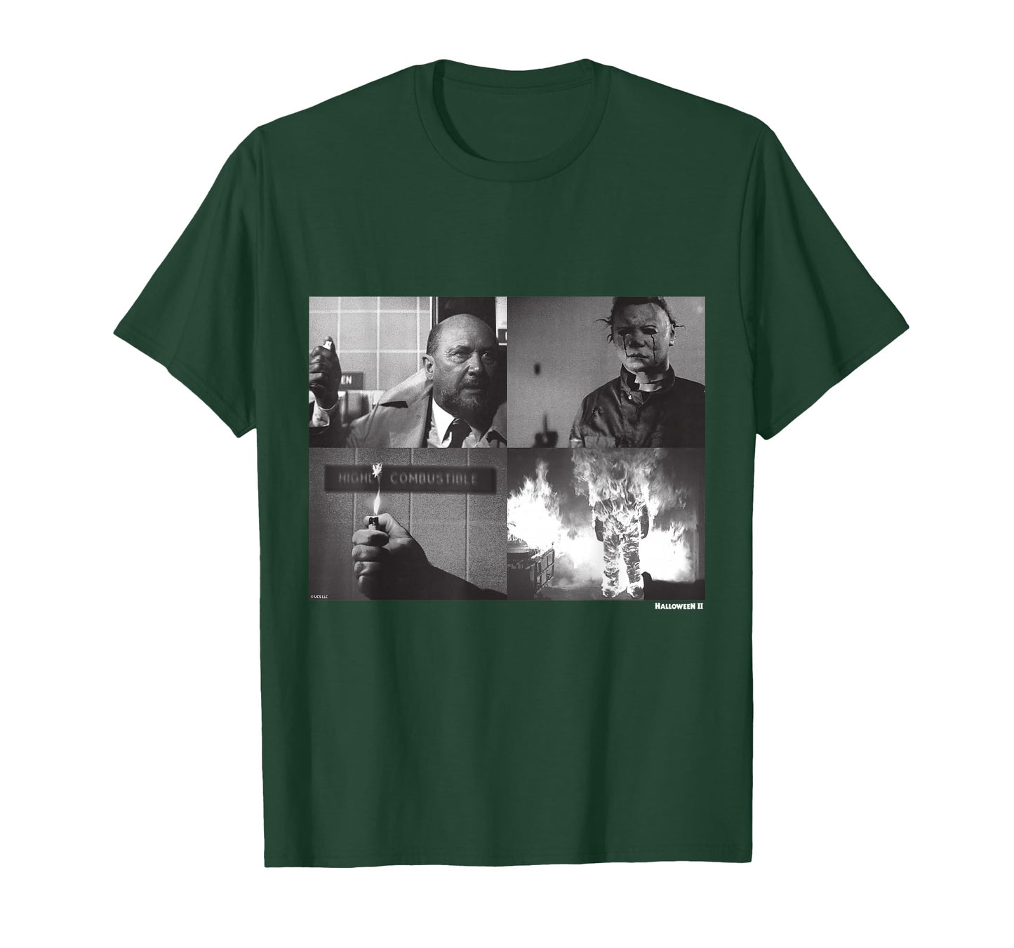 Halloween II Michael Myers and Dr Loomis Fire T-Shirt