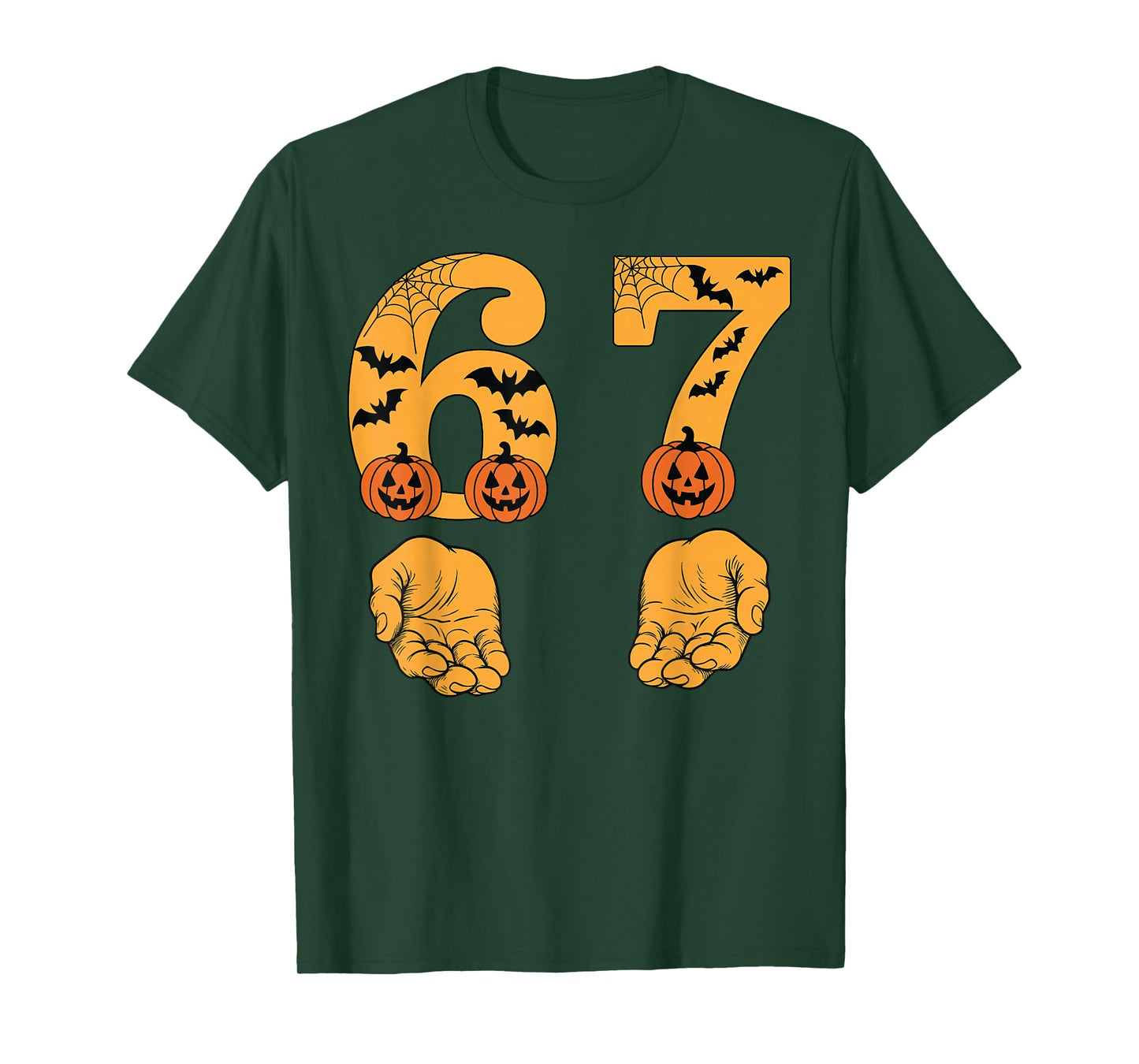 Funny Six Seven Meme Hands Gesture Gen Alpha Slang Halloween T-Shirt