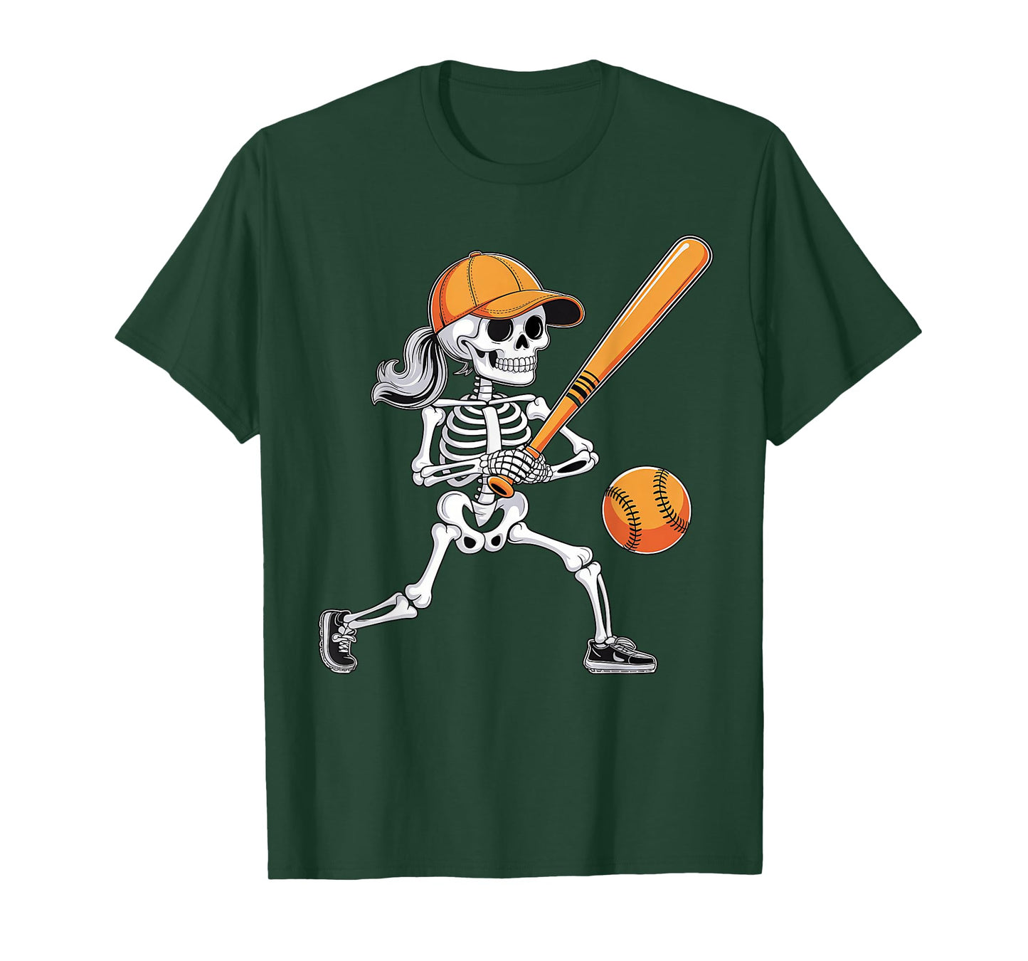 Skeleton Play Softball Halloween Costume for Men Boys Kids T-Shirt