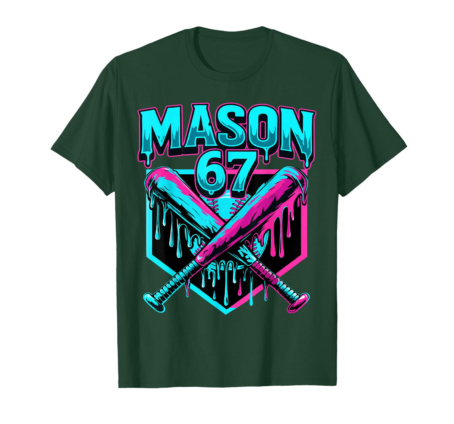 Mason 67 Funny Ice Cream Drip Baseball Meme Graphics T-Shirt