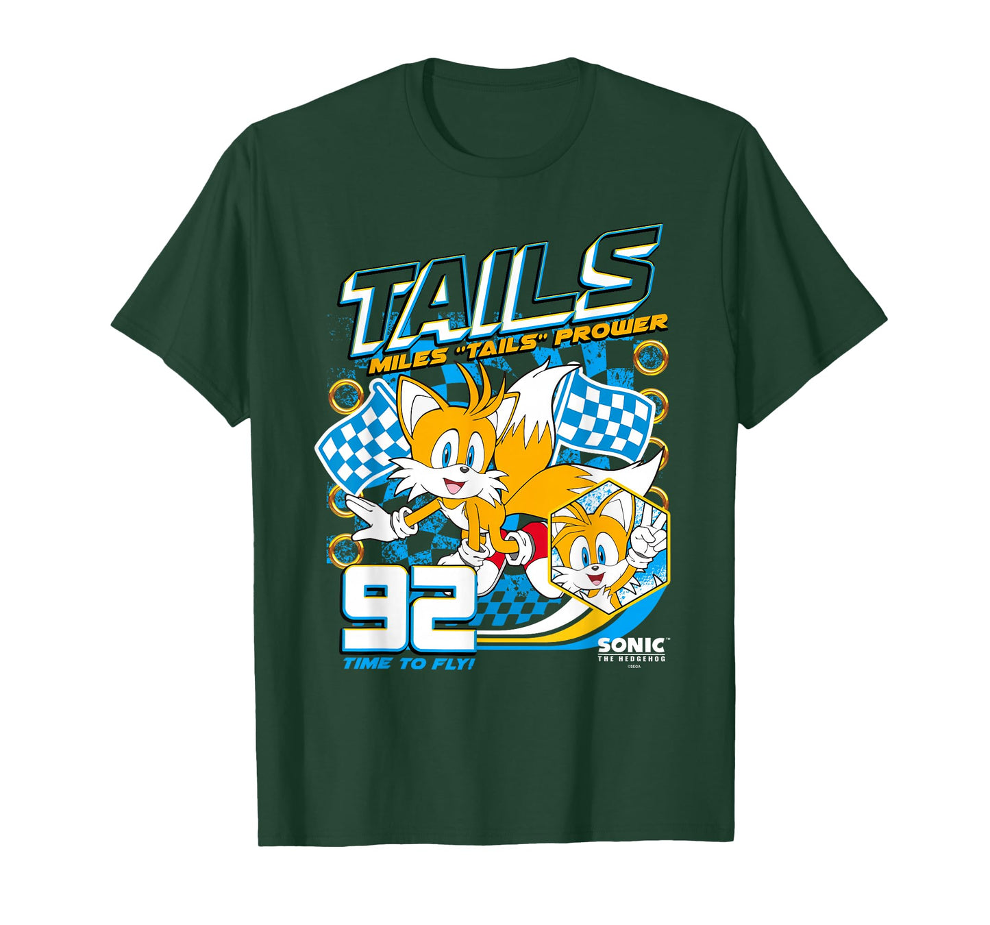 Sonic The Hedgehog Miles 'Tails' Prower 92 Racing Poster T-Shirt