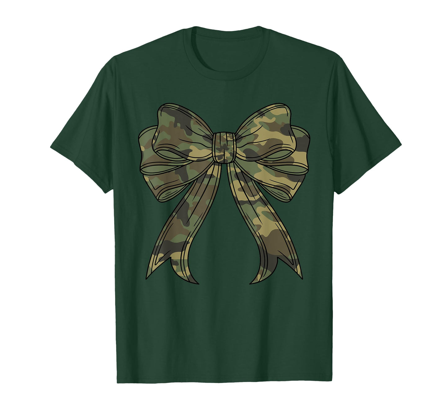 Woodland Camouflage Camo Coquette Bow Hunting For Women Girl T-Shirt