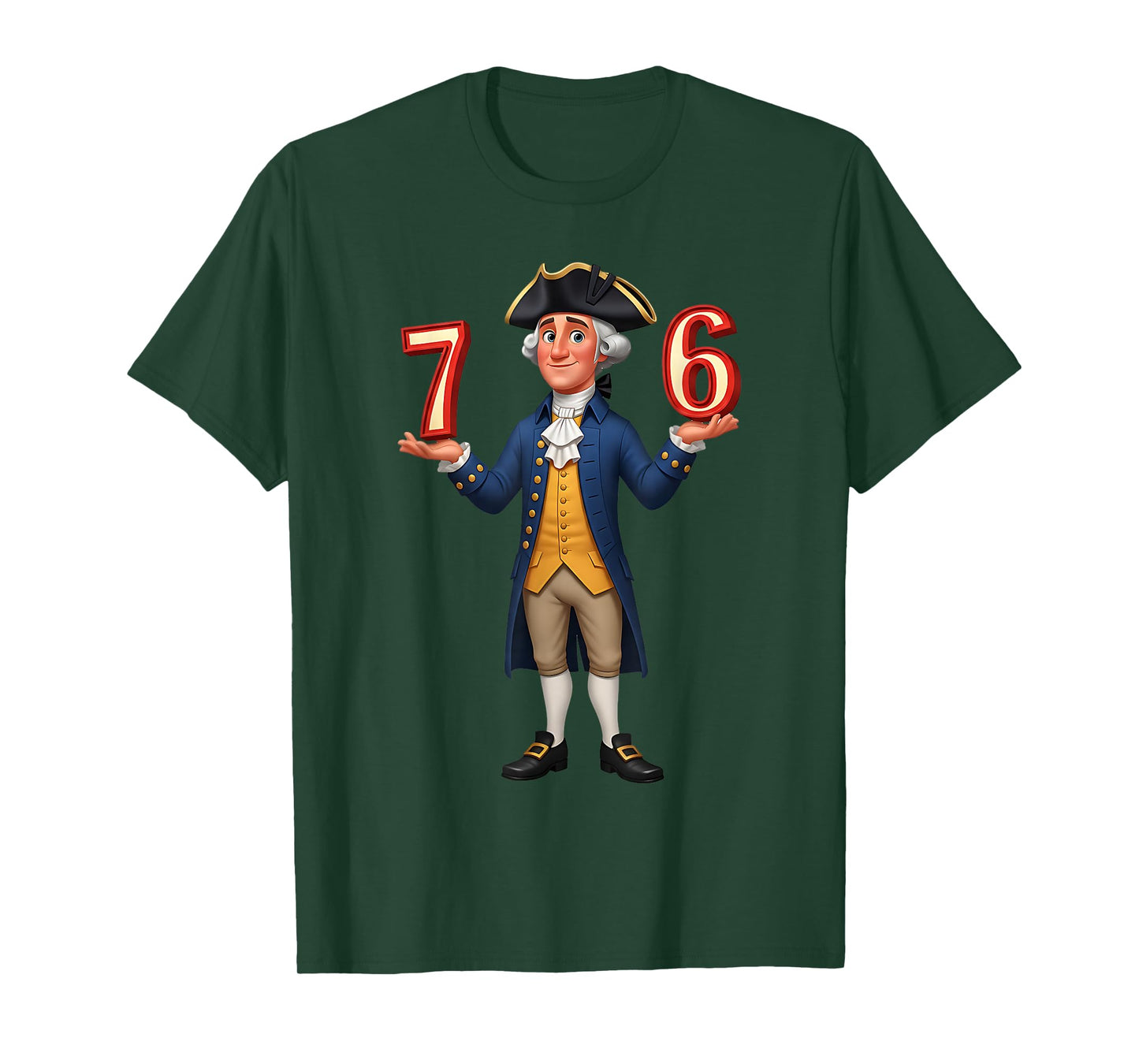 Six Seven American 67 Gen Alpha Slang 7 6 George Washington T-Shirt