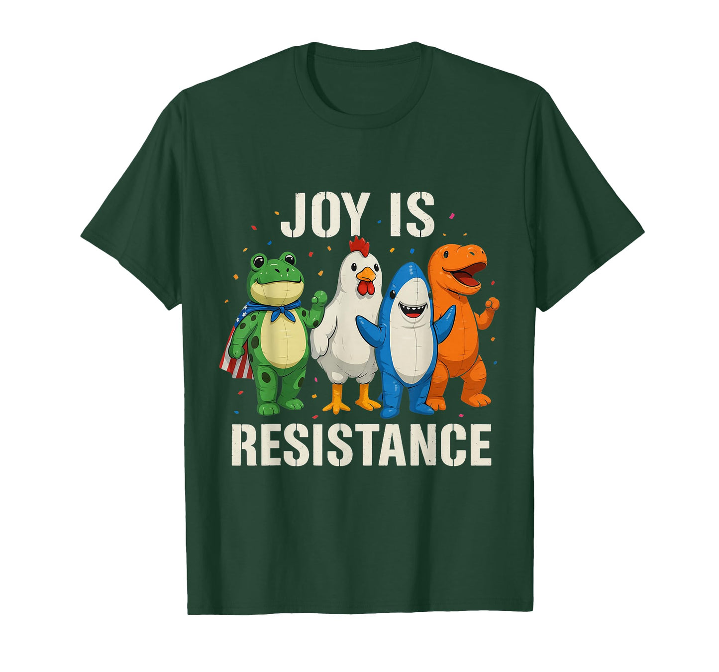 Joy is Resistance Portland Frog Protest Inflatable Costume T-Shirt