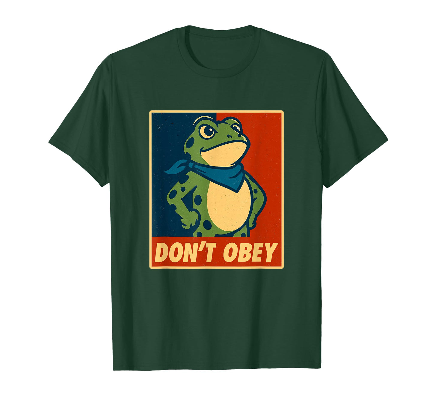 Don't Obey Frog Retro Protest Poster T-Shirt
