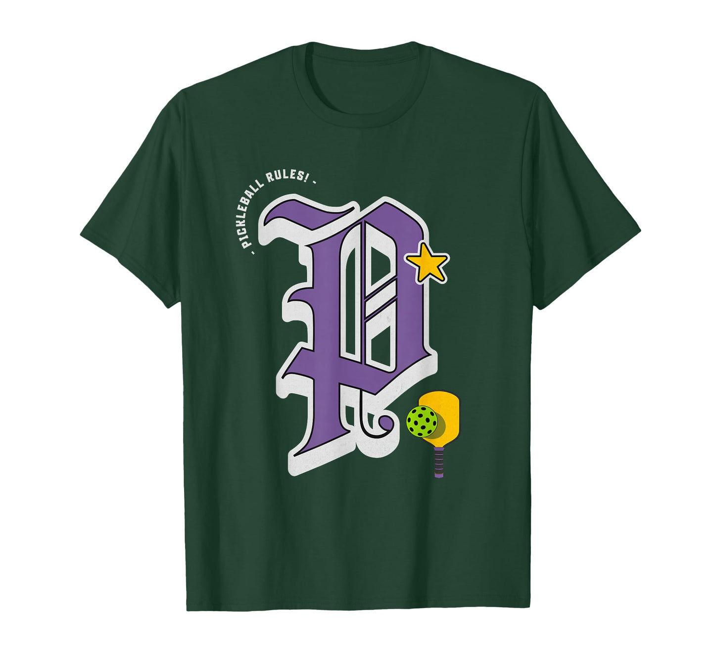 Word Art Paddle & Ball Funny Pickleball Fan T-Shirt
