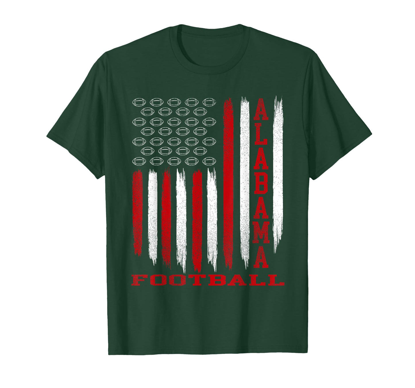 Patriotic USA Flag Alabama Football Season Party T-Shirt