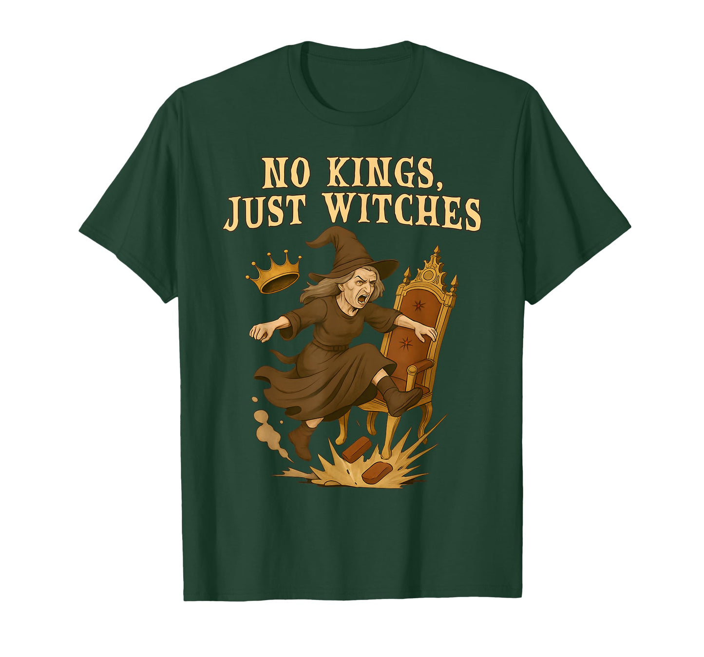 No Kings Just Witches Feminist Witchy Witchcore Halloween T-Shirt