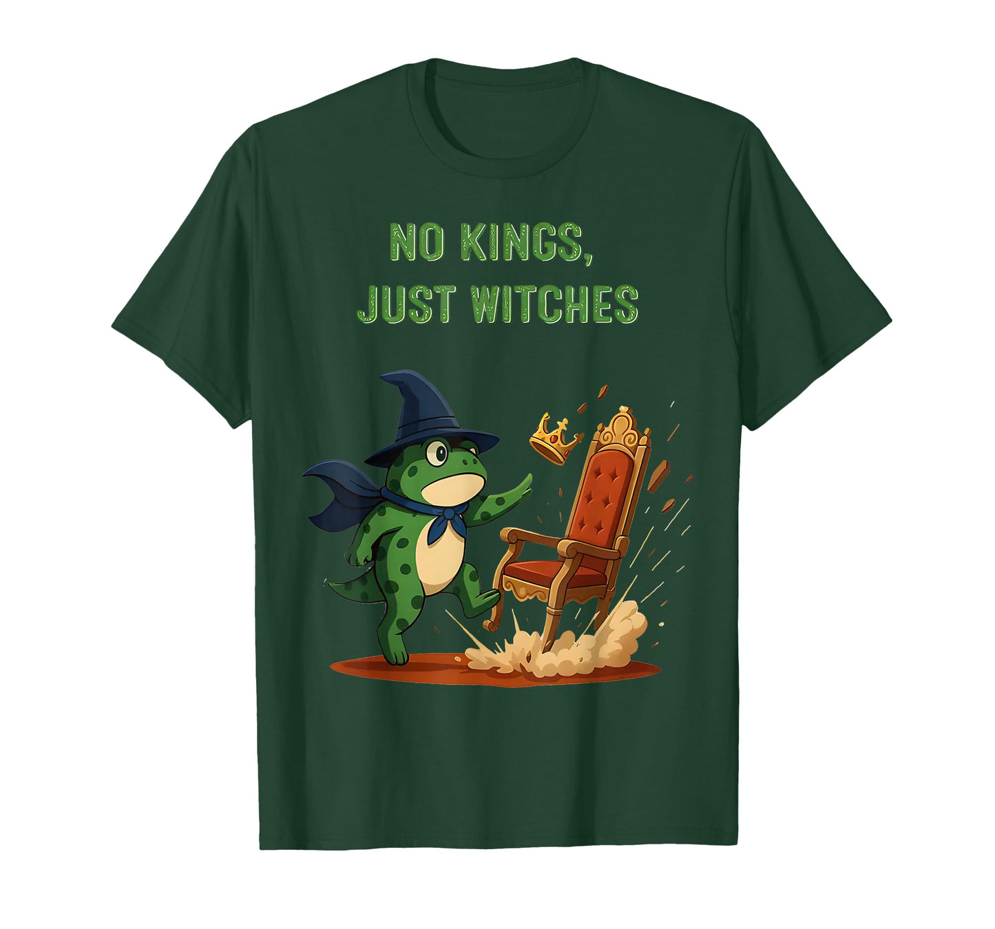 No Kings Just Witches Funny Frog Witch Halloween T-Shirt