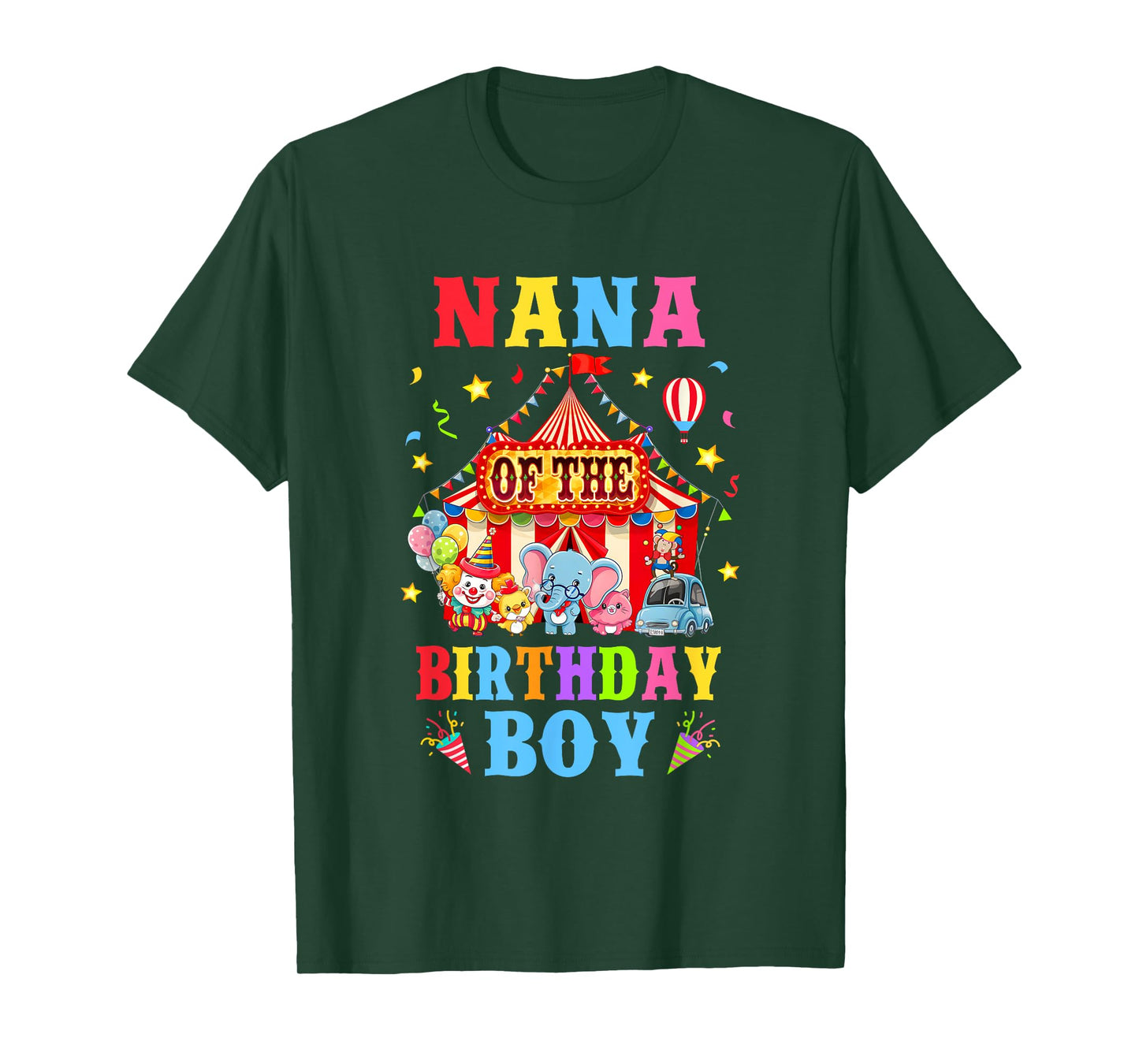 Nana Of The Birthday For Boy Circus Carnival Theme Party T-Shirt