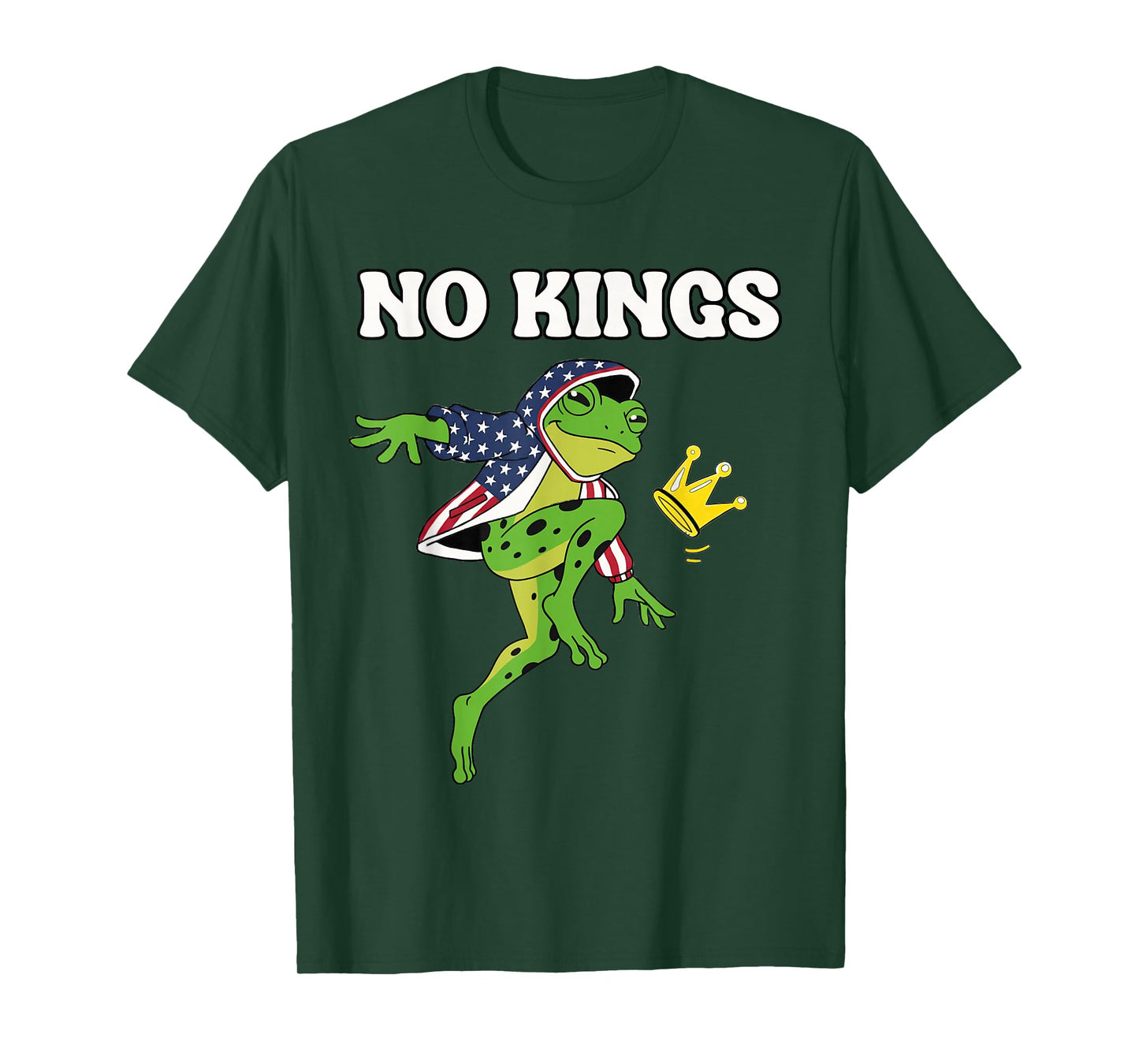 No Kings Since 1776 Portland Frog Kicking Crown T-Shirt