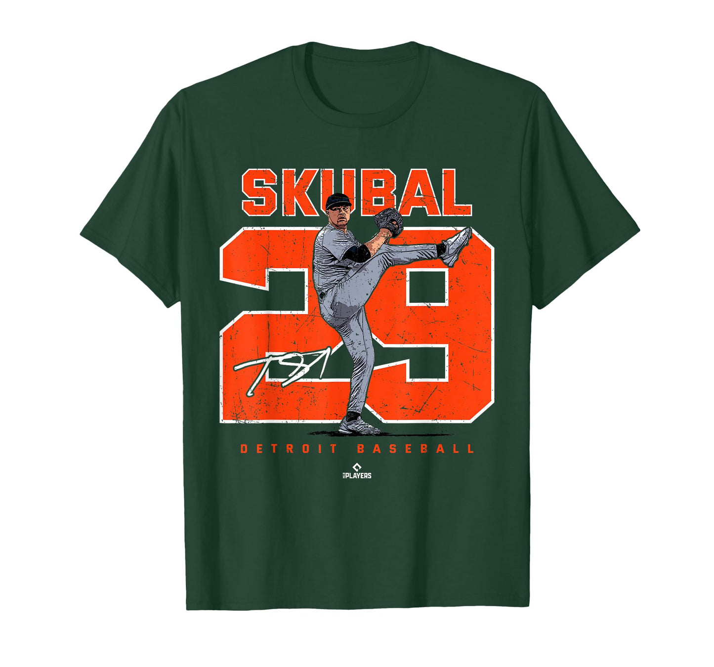 Number and Portrait Tarik Skubal Detroit Baseball MLBPA T-Shirt