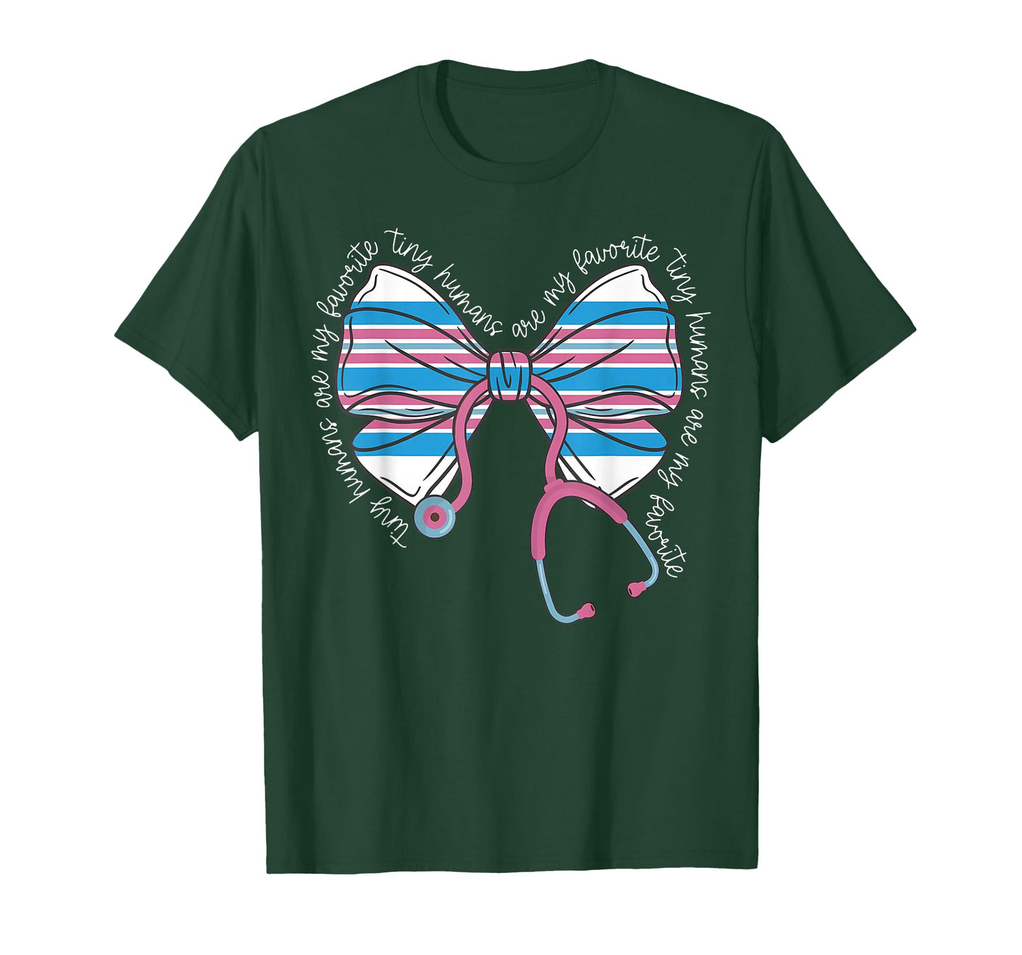 Pink Stethoscope Coquette Bow Baby Blanket NICU Nurse T-Shirt