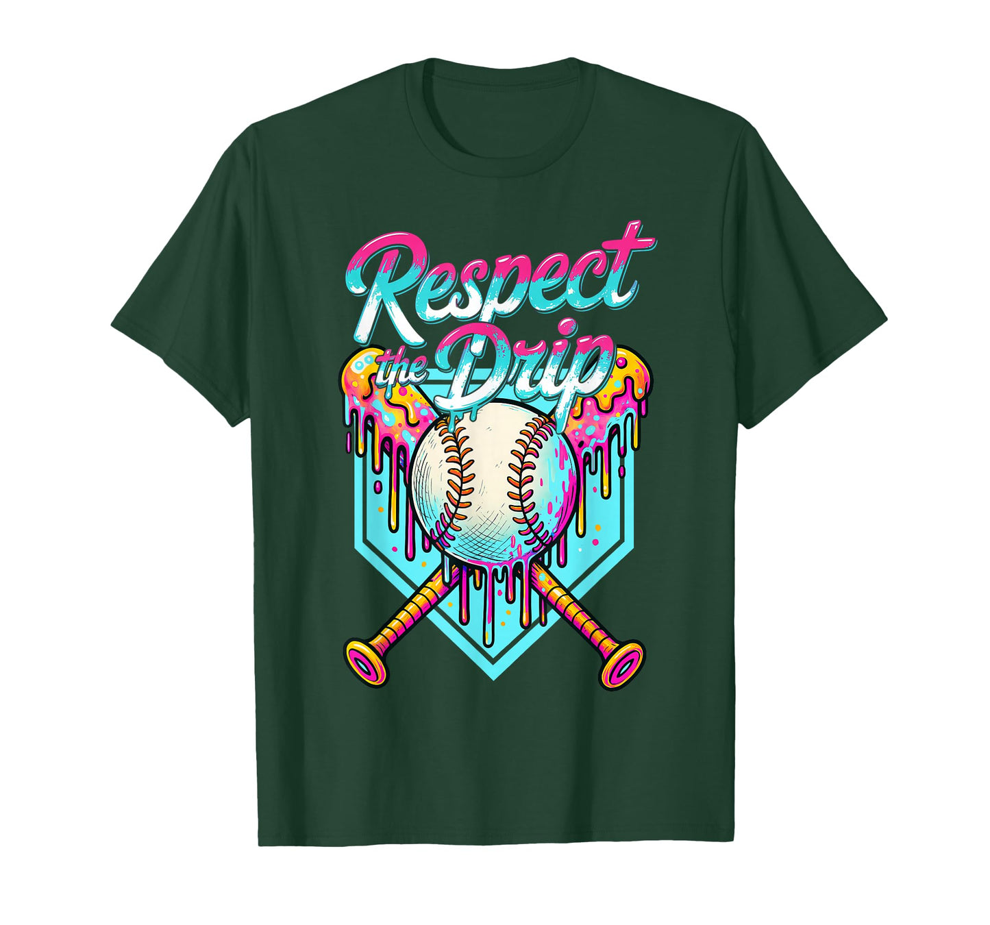 Baseball Drip Ice Cream Dripping Respect The Drip T-Shirt