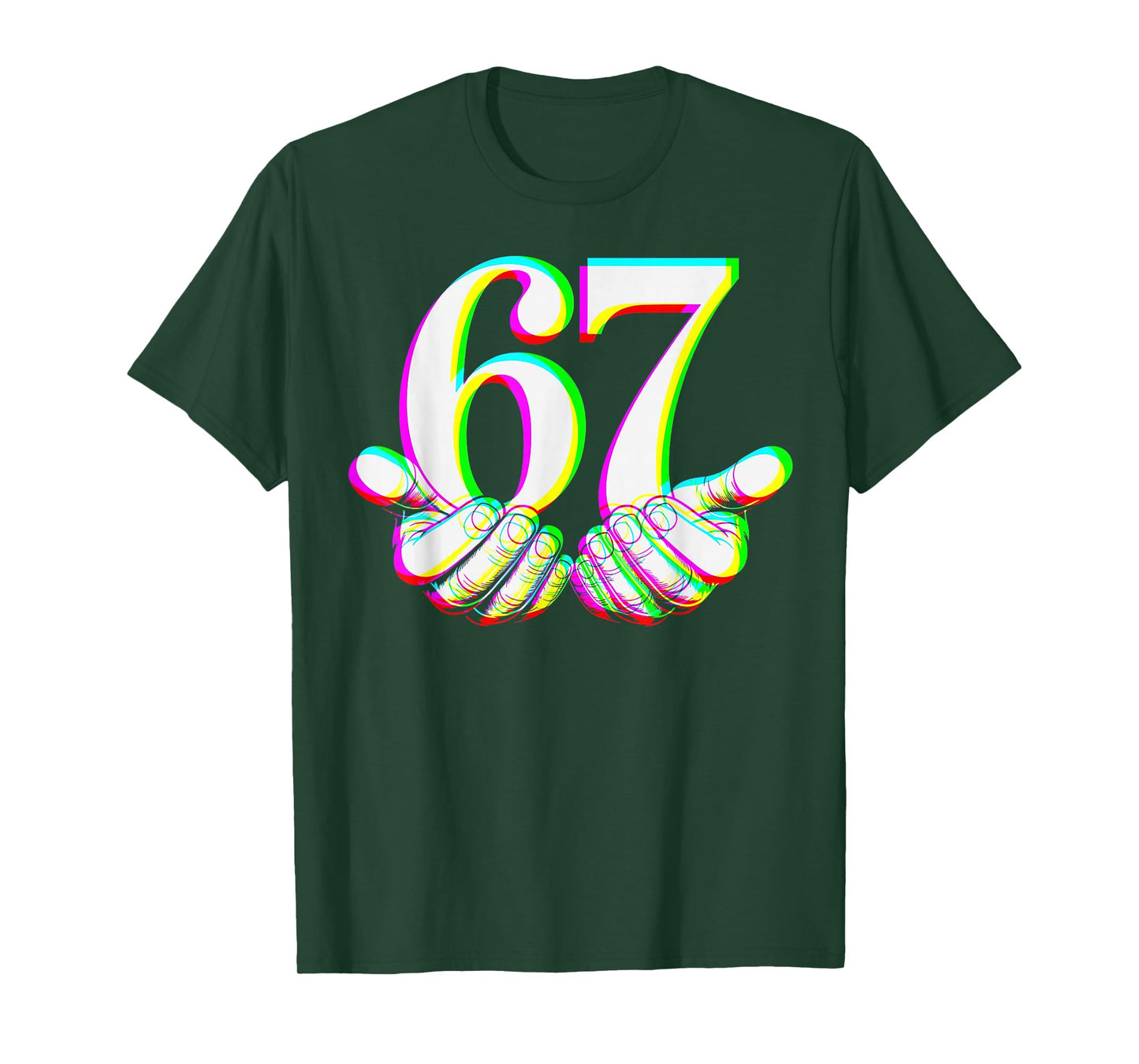 Funny 67 Hand Six Seven Meme Gen Alpha Slang Design T-Shirt