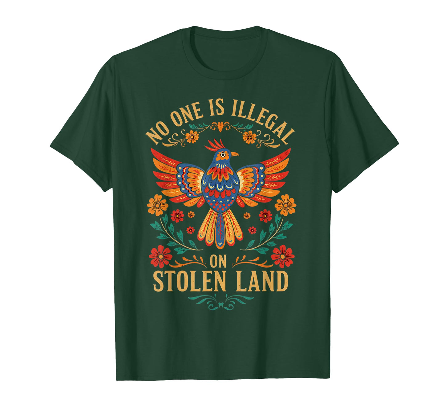 No One Is Illegal On Stolen Land Native Americans Immigrant T-Shirt