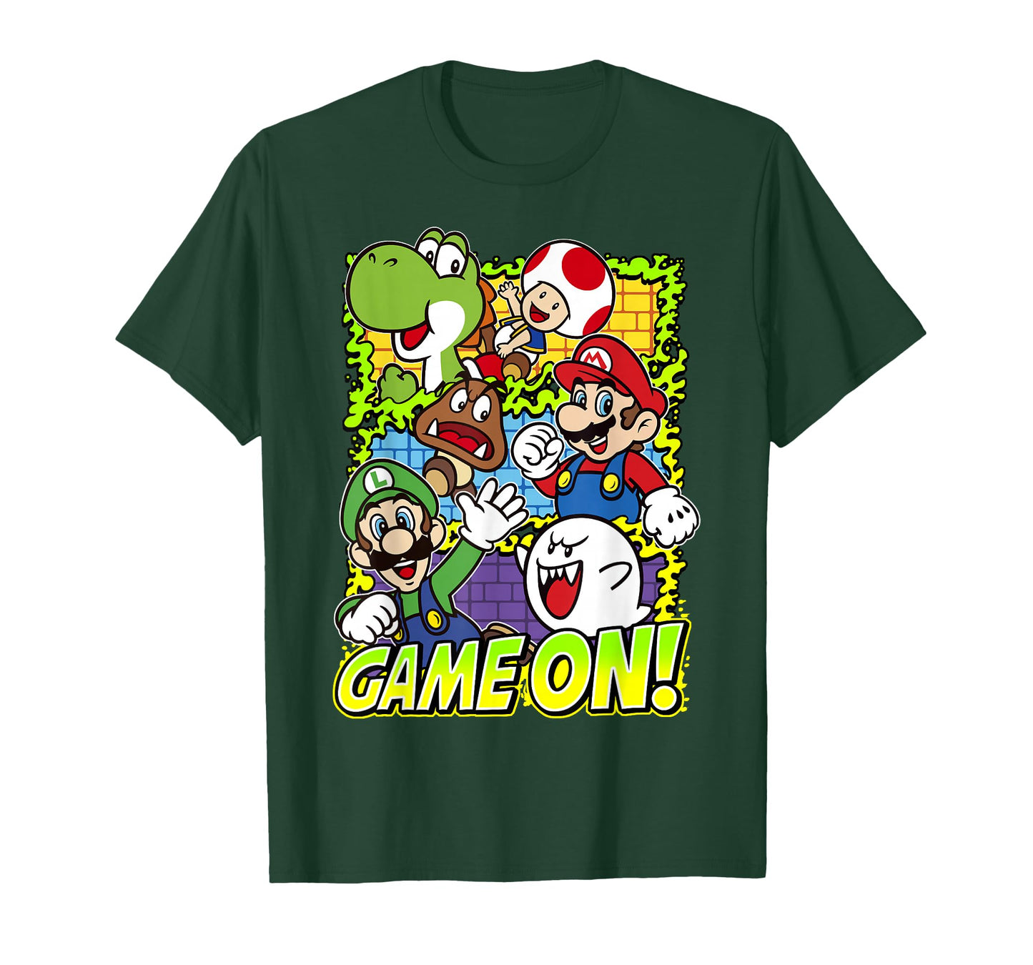 Super Mario Group Shot Game On T-Shirt