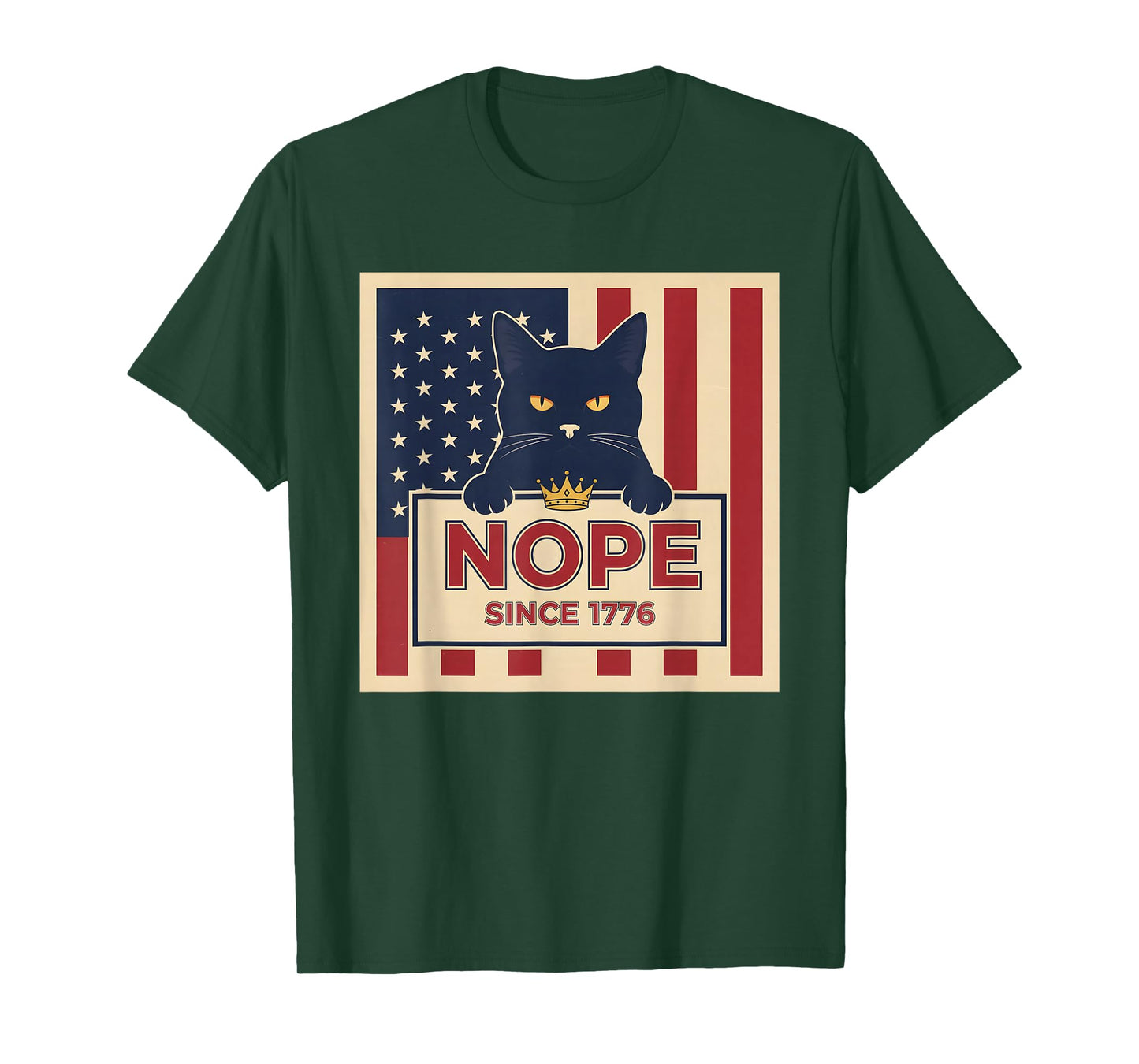 No Kings Nope Since 1776 Democracy Protest Cat Patriotic T-Shirt