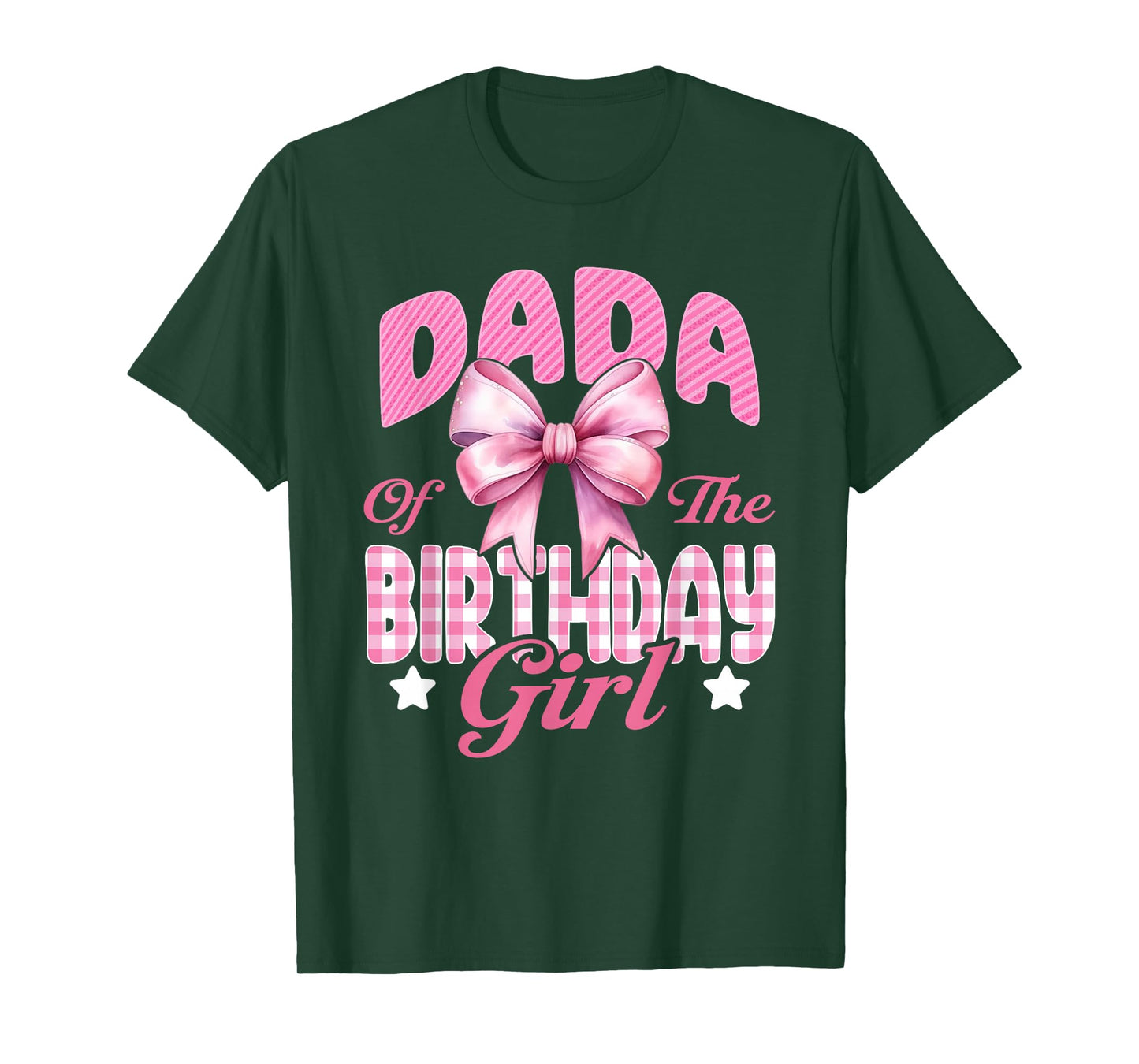Dada of The Birthday Girl Family Pink Coquette Bow T-Shirt