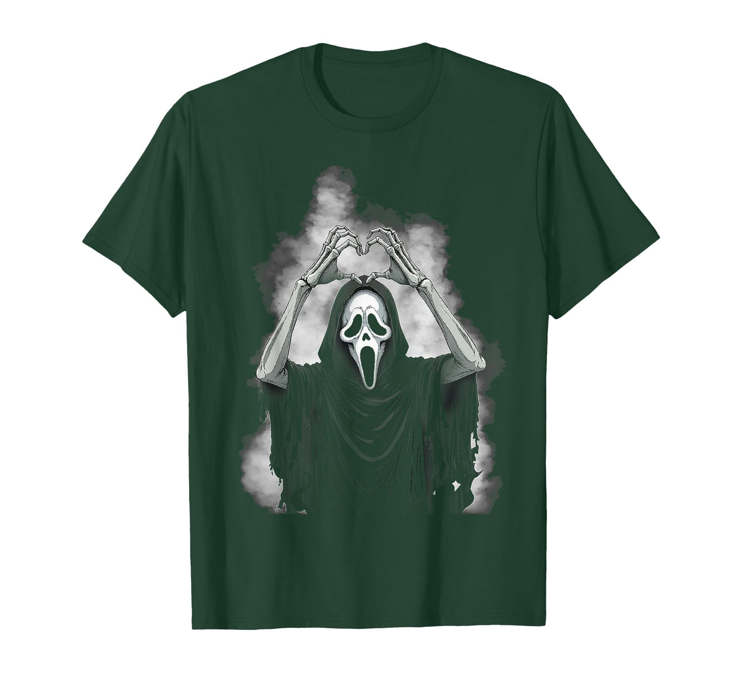 Halloween Scary Face Creepy Ghost Heart Hands Spooky Horror T-Shirt