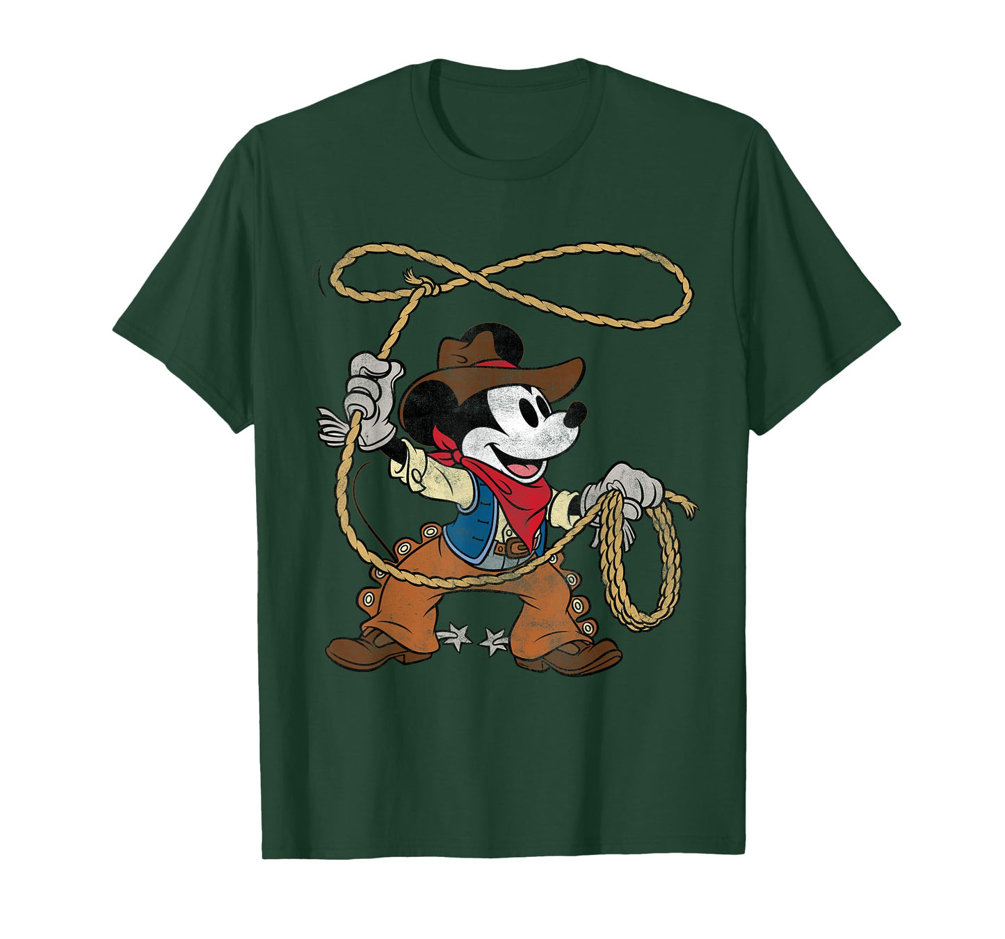 Disney Mickey Mouse Cowboy Costume Western Vintage Look T-Shirt