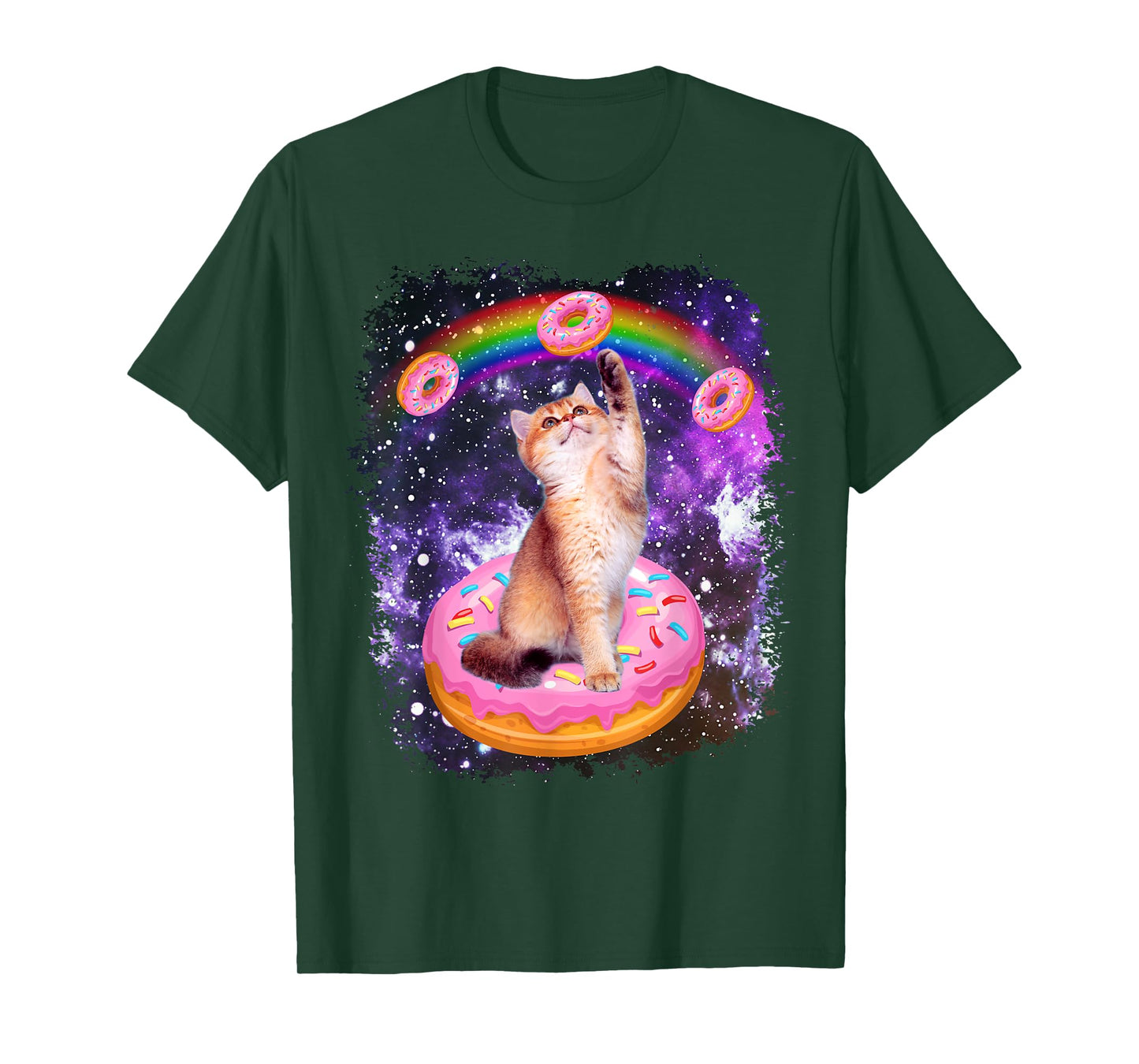 Space Cat Donut Rainbow Cat Galaxy Cute Kitty In Space T-Shirt