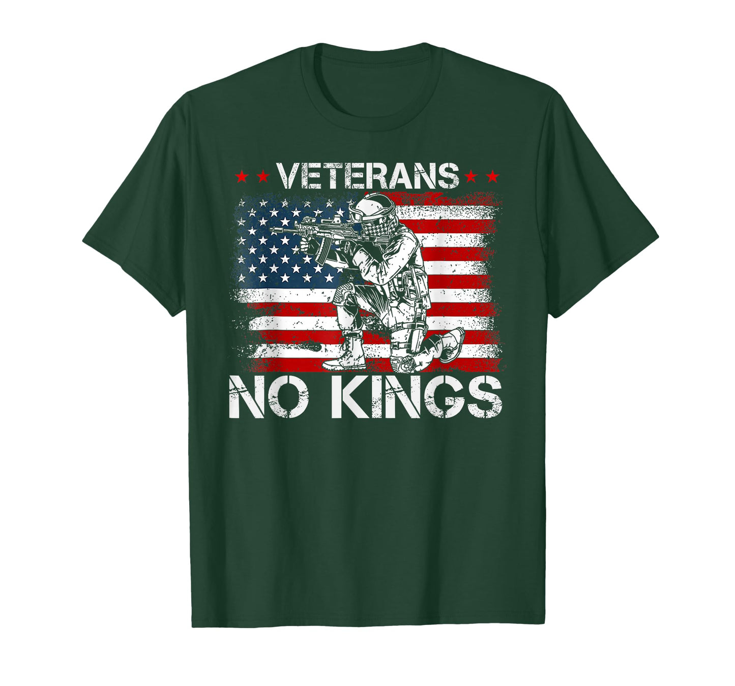 No Kings Veterans Shirts Men Patriotic America Flag No Kings T-Shirt