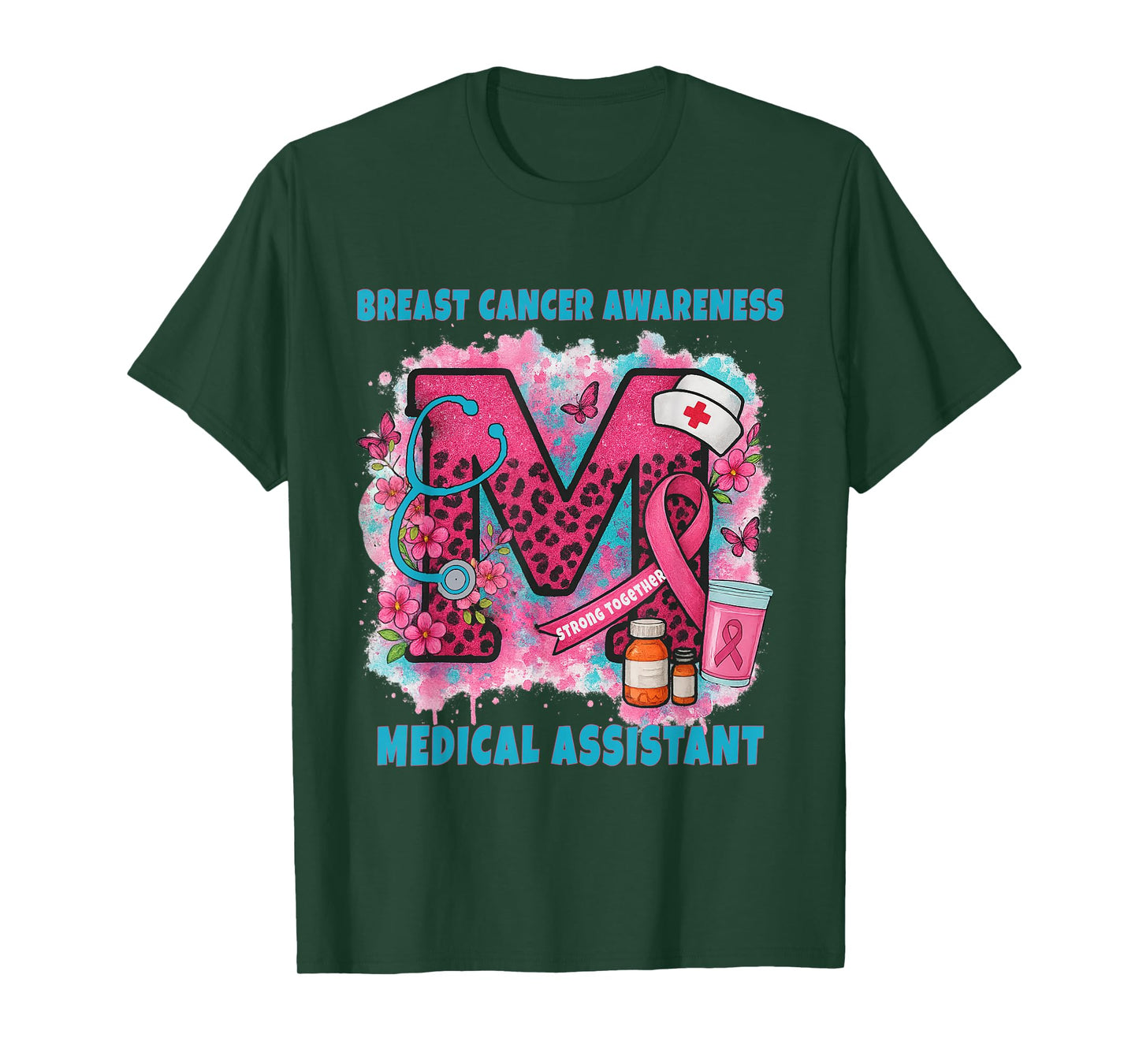 Medical Assistant Pink Ribbon Breast Cancer October T-Shirt