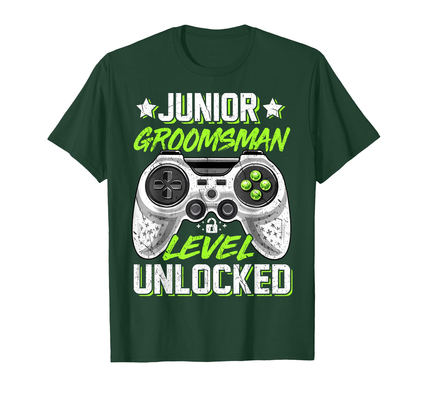 Gamer Junior Groomsman Level Unlocked Video Gaming Wedding T-Shirt
