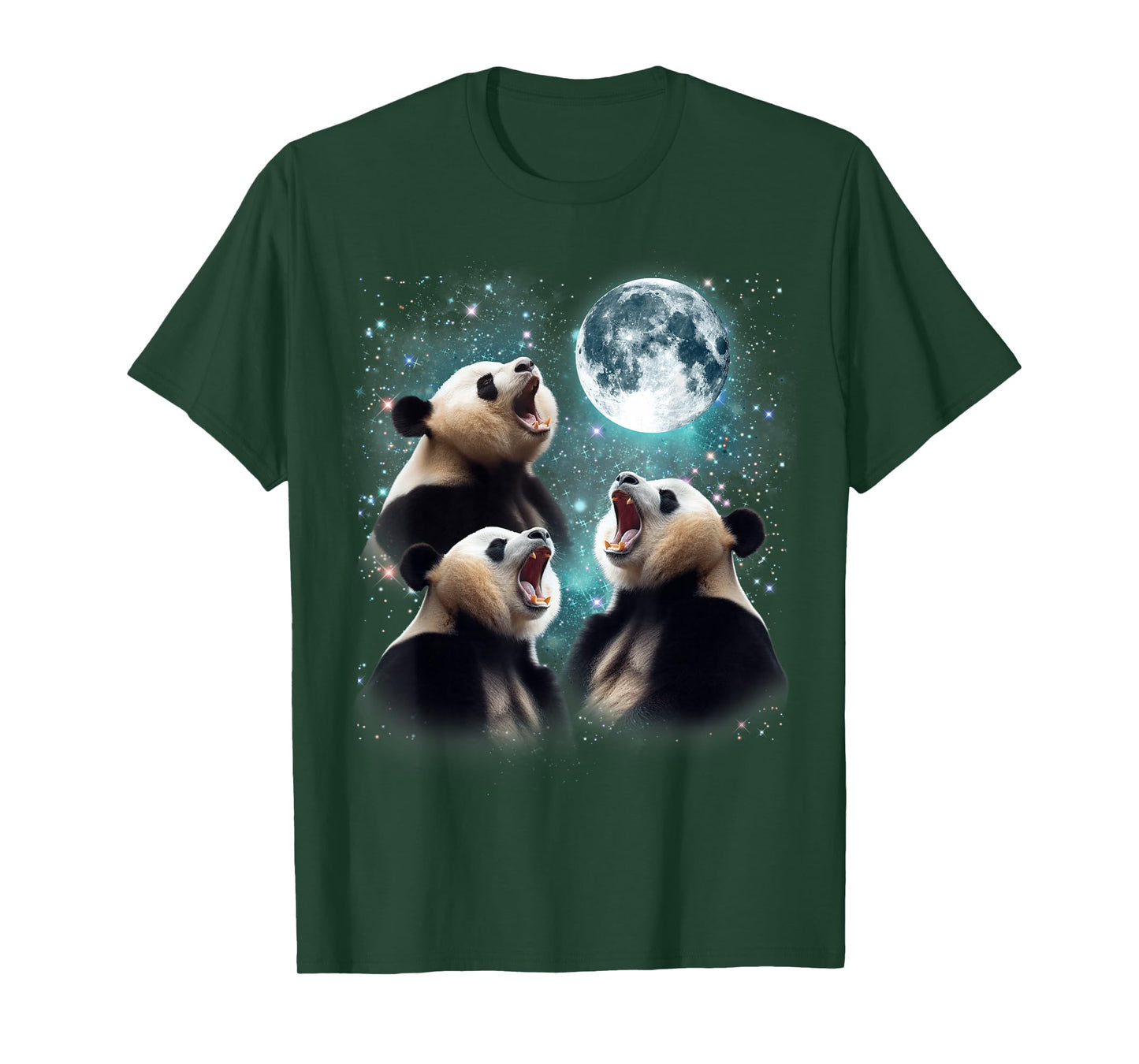 3 Panda Moon Howling Panda Head Funny For Men, Women, Kid T-Shirt