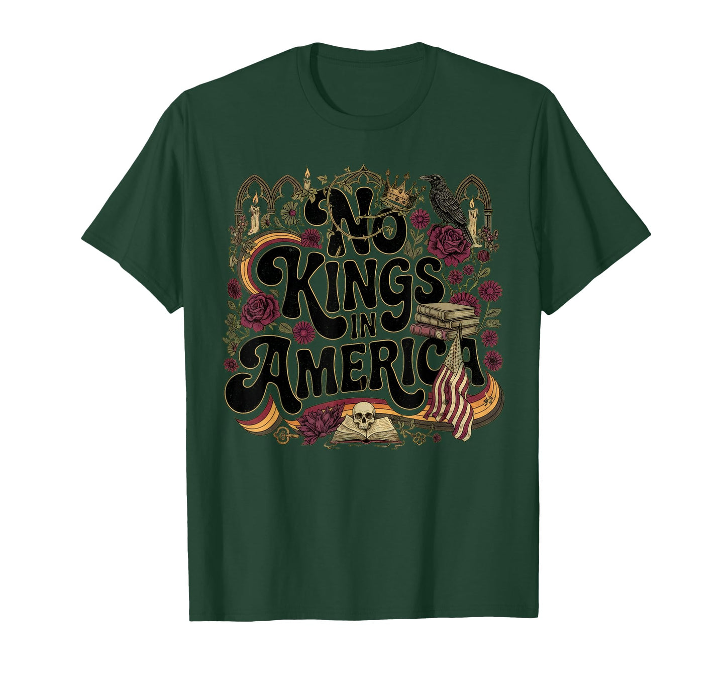 Vintage No Kings in America Men Women Liberty Pride Artwork T-Shirt