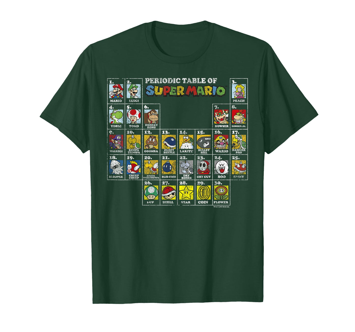 Nintendo Super Mario Periodic Table Graphic T-Shirt T-Shirt