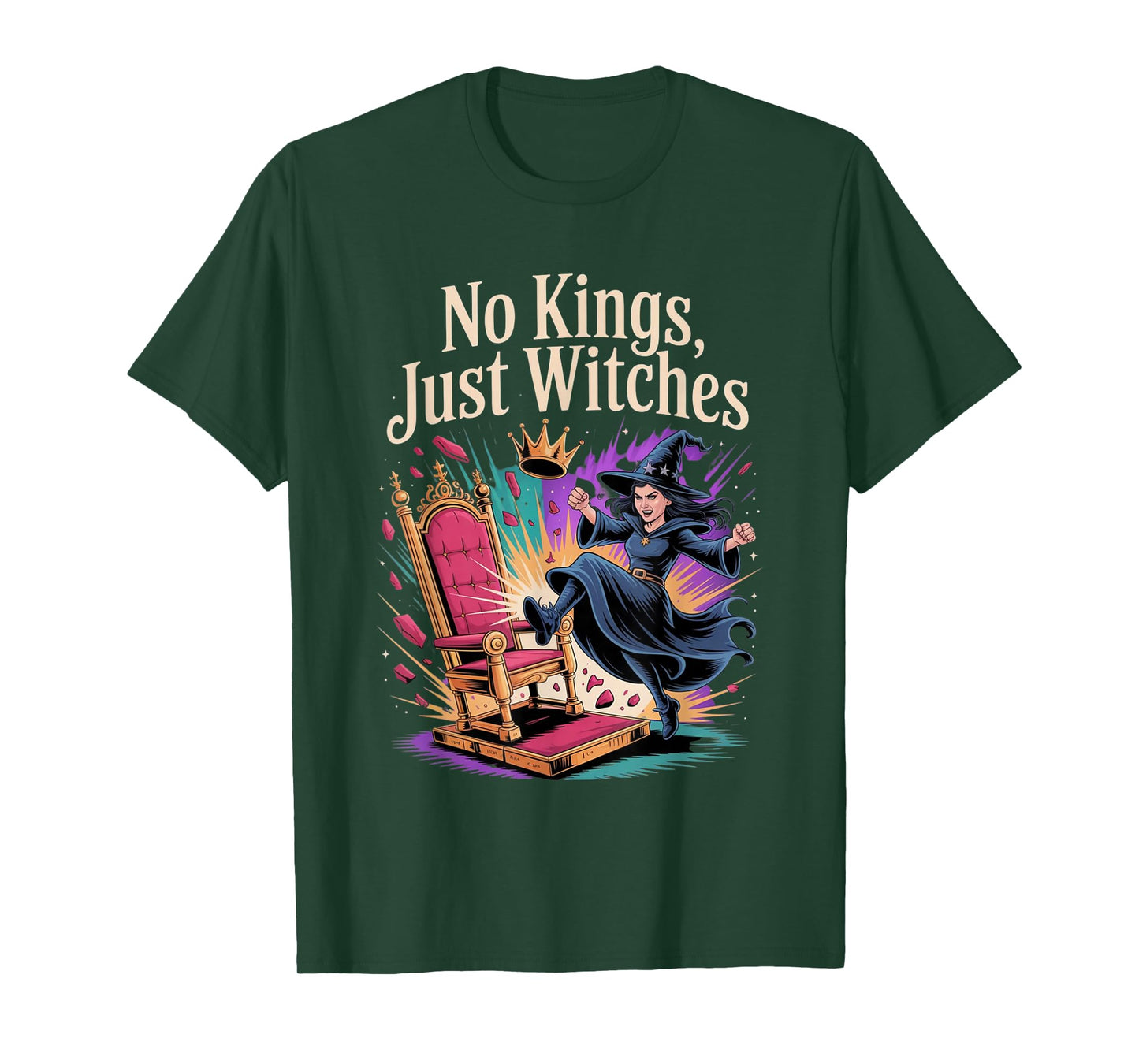 No Kings Just Witches Funny Witchcore Halloween T-Shirt
