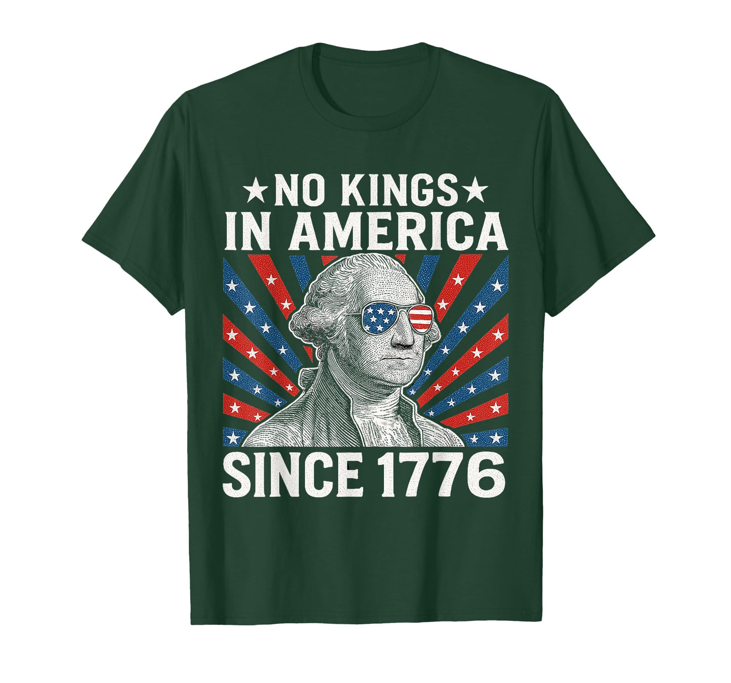 No Kings in America Since 1776 Vintage USA Flag T-Shirt