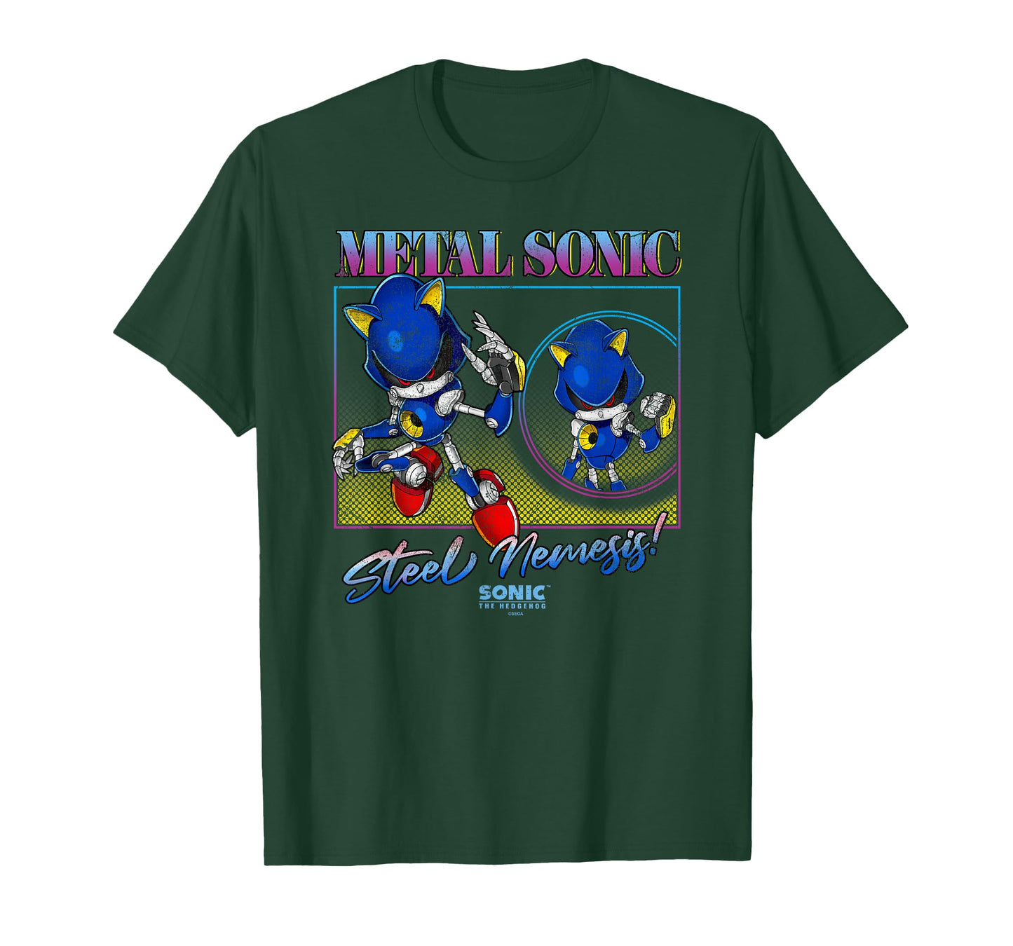 Sonic The Hedgehog Metal Sonic Steel Nemesis! Distressed T-Shirt