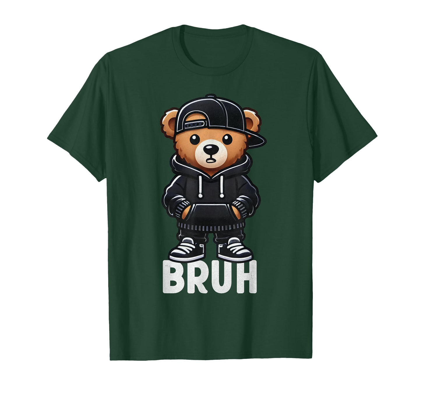 Funny Bruh Meme Hip Hop Teddy Bear Teenager Boys Teen Saying T-Shirt