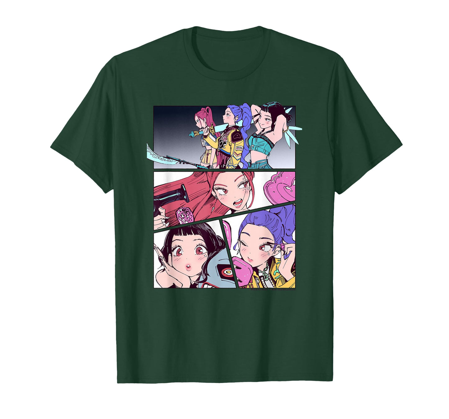 Kpop Demon Hunters Halloween Huntrix Manhwa Panels Poster T-Shirt
