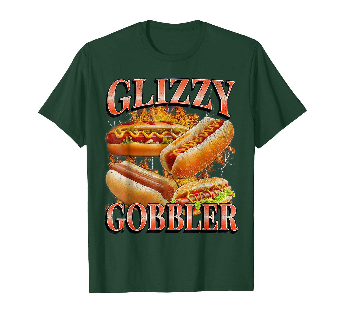 Glizzy Gobbler Funny Wiener Hot Dog Meme Bootleg Graphic T-Shirt
