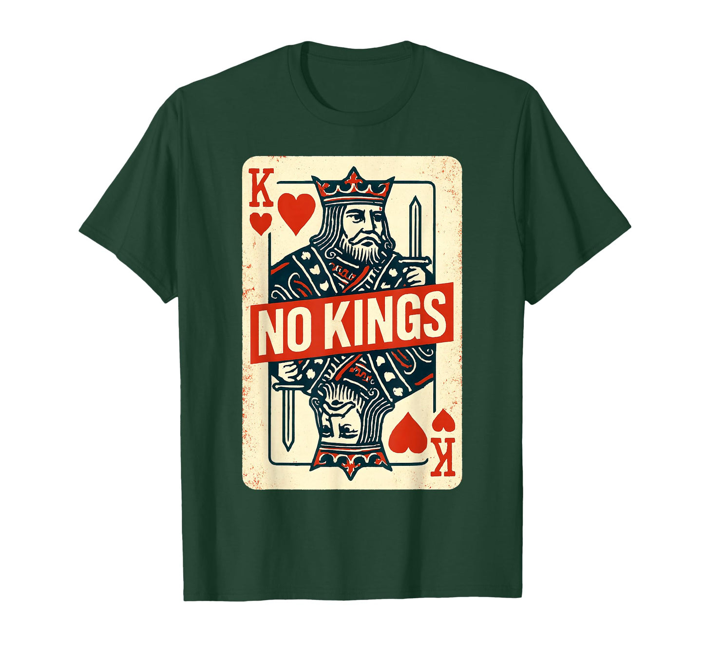 No Kings Playing Card USA Liberty Slogan Patriotic Vintage T-Shirt