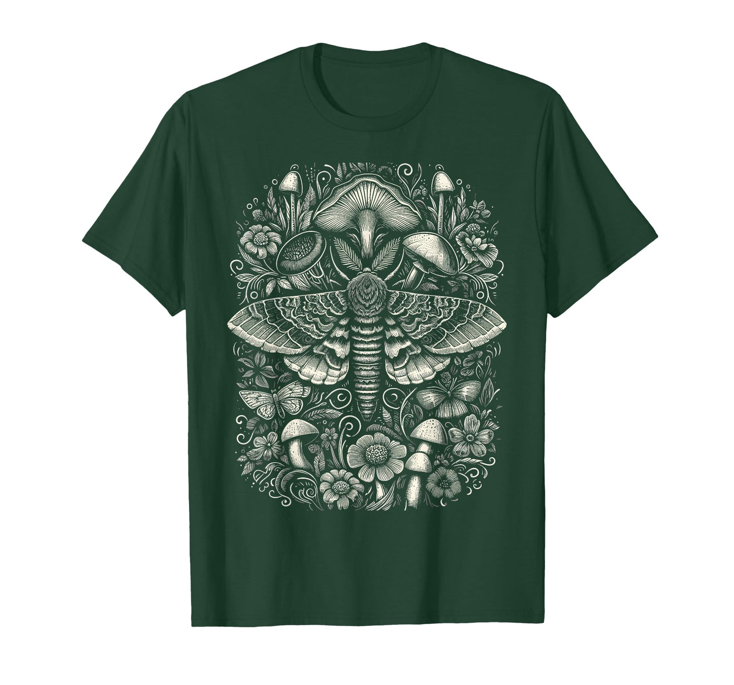 Cute Fairycore Floral Moth Aesthetic T-Shirt