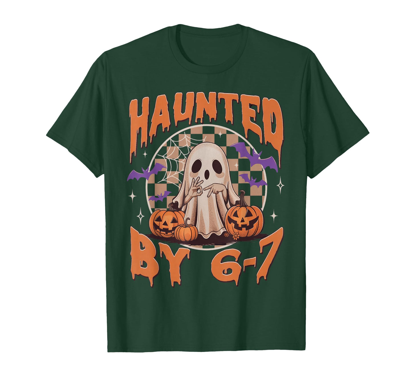 Haunted by 67 – Funny Ghost and Pumpkin Halloween Costume T-Shirt