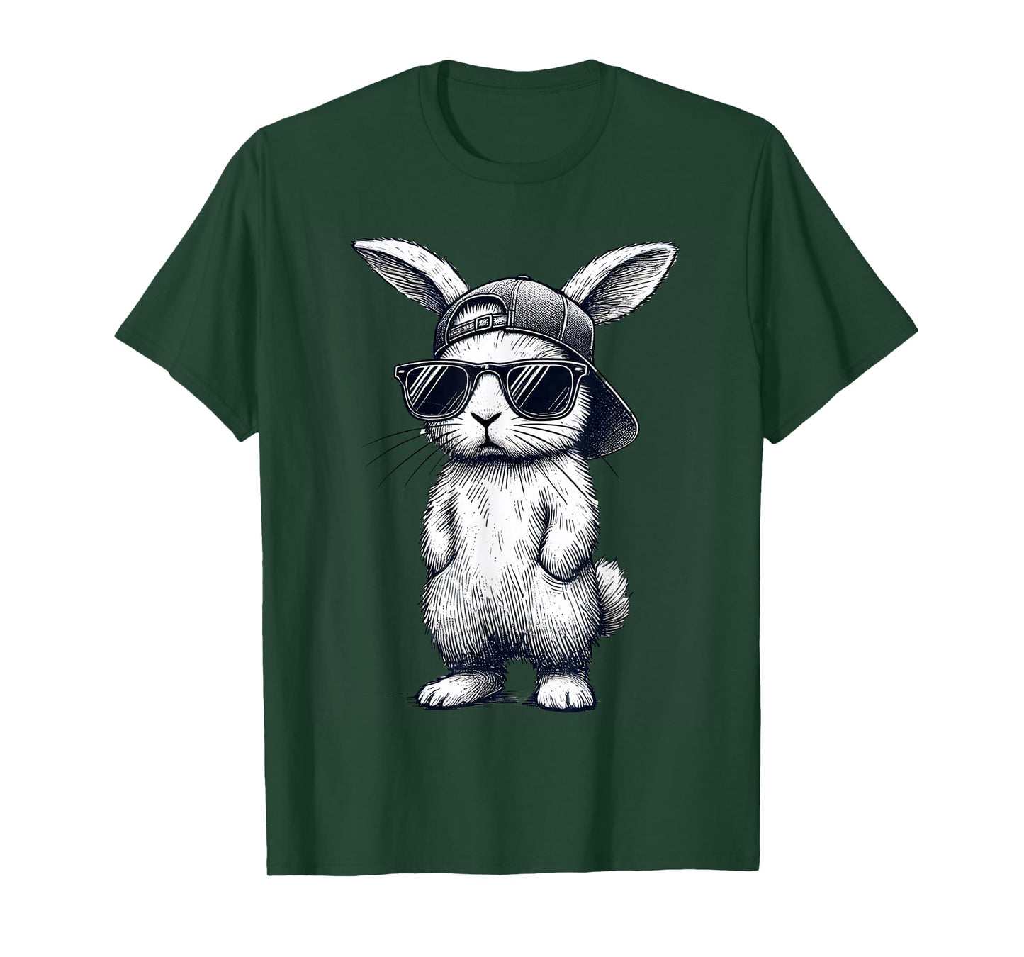 Bunny Face With Sunglasses Cap Easter Day for Boys Men Kids T-Shirt