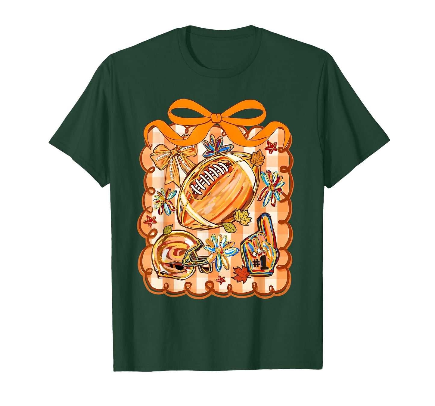 Coquette Bow American Football Game Day Thanksgiving Helmet T-Shirt