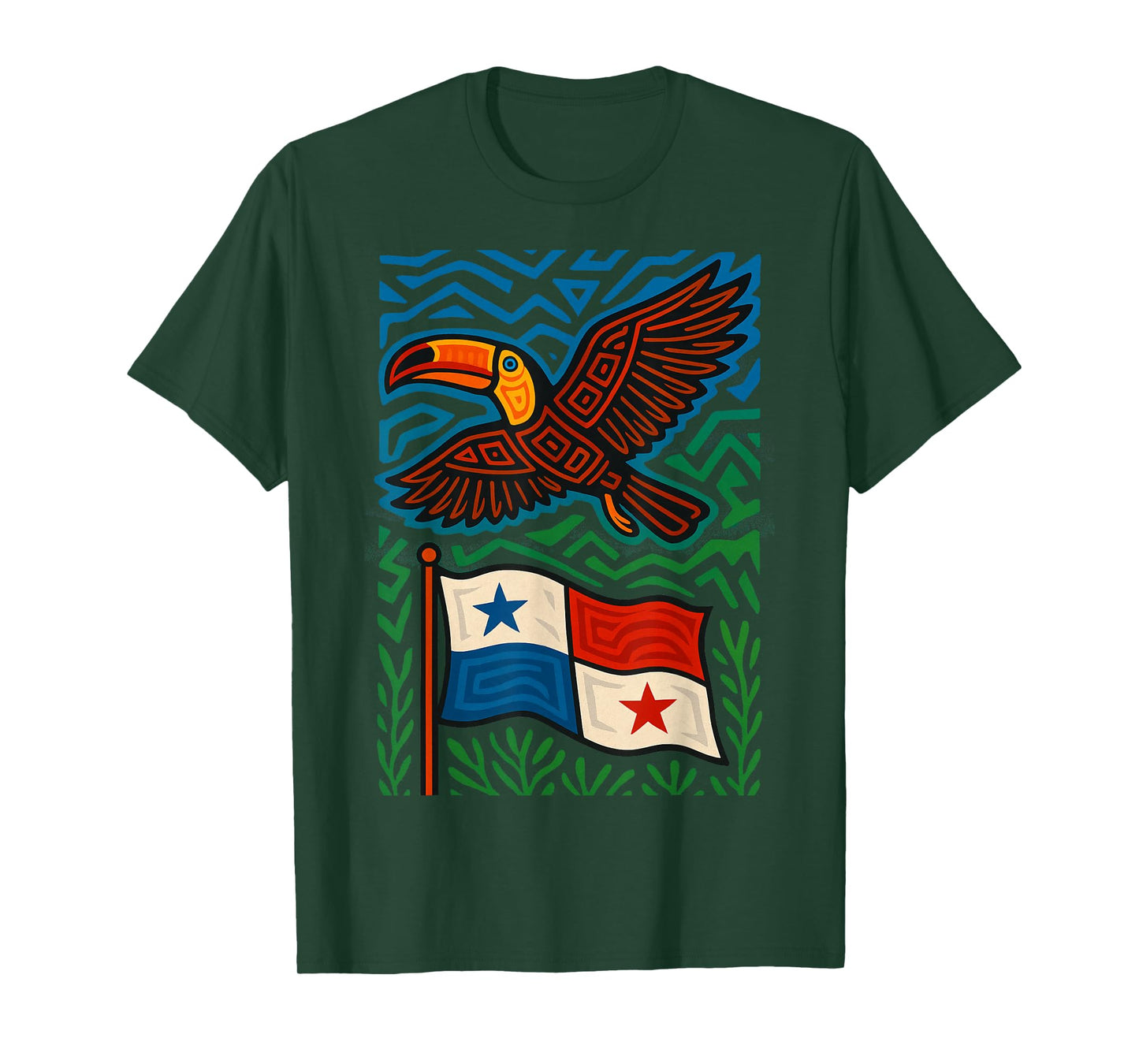 Toucan Inspired by Mola Artwork of Panama Kuna T-Shirt