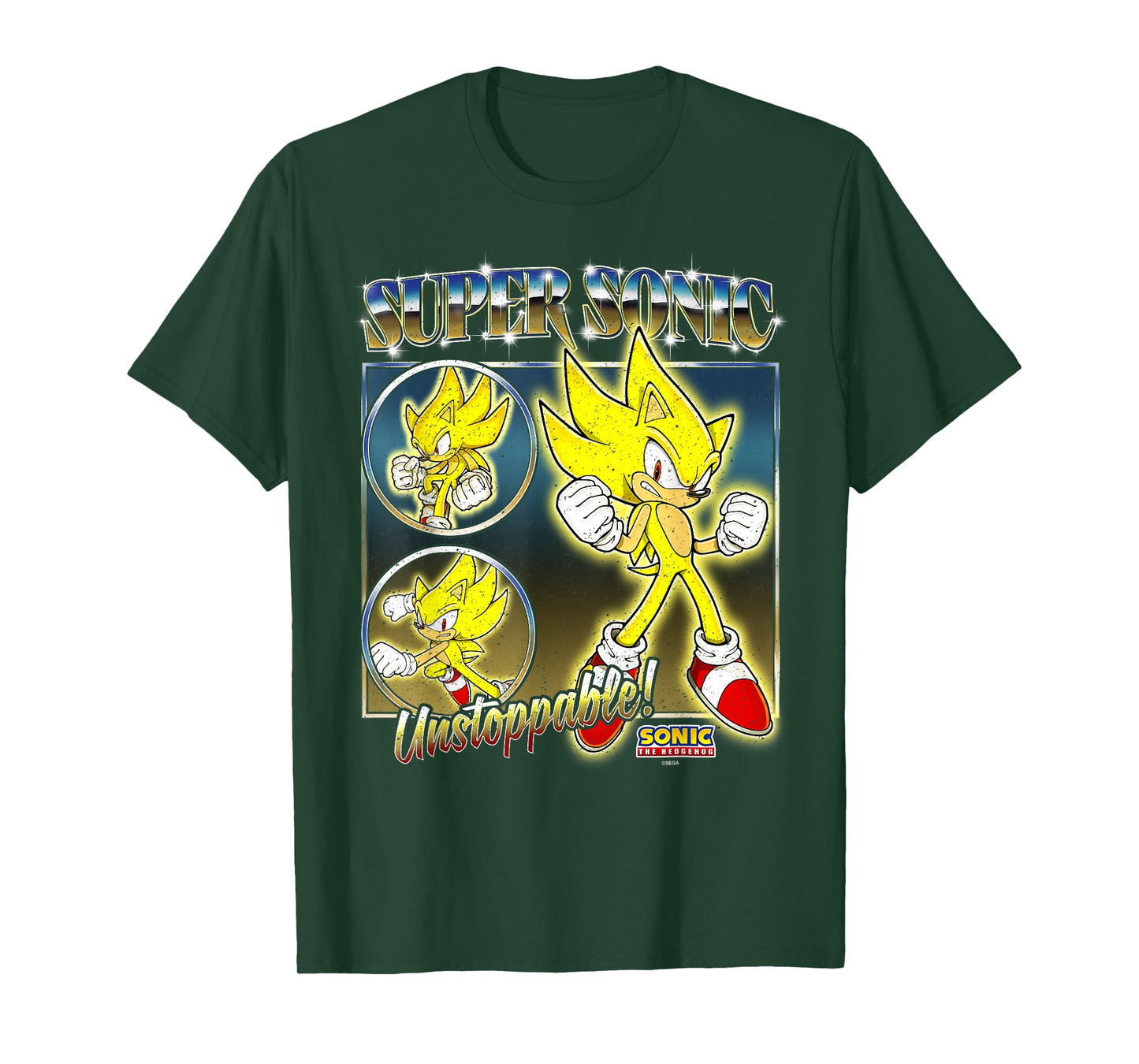 Sonic The Hedgehog Super Sonic Unstoppable! Distressed T-Shirt
