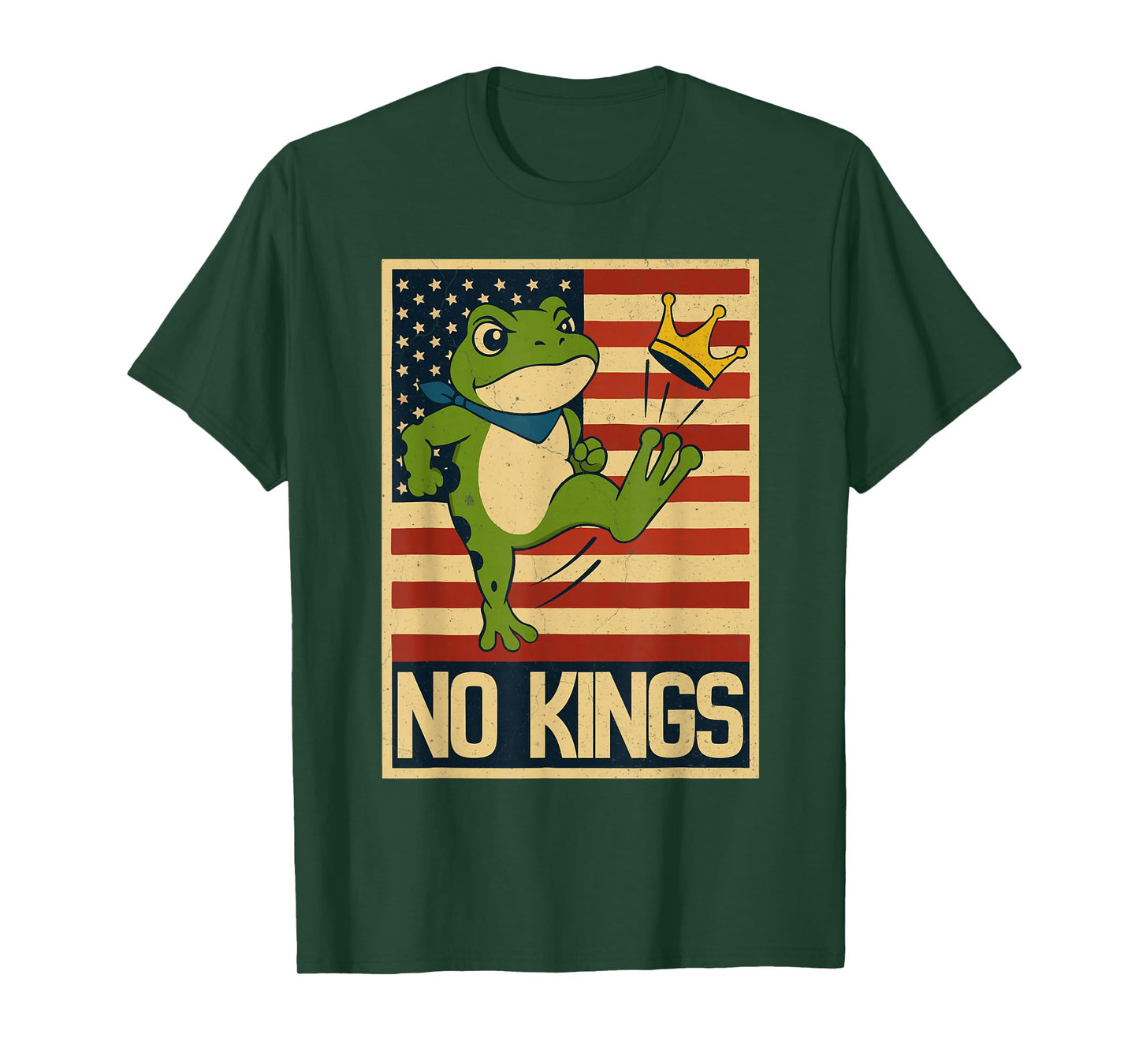 No Kings Frog Portland Frog Protest Vintage for Men Women T-Shirt