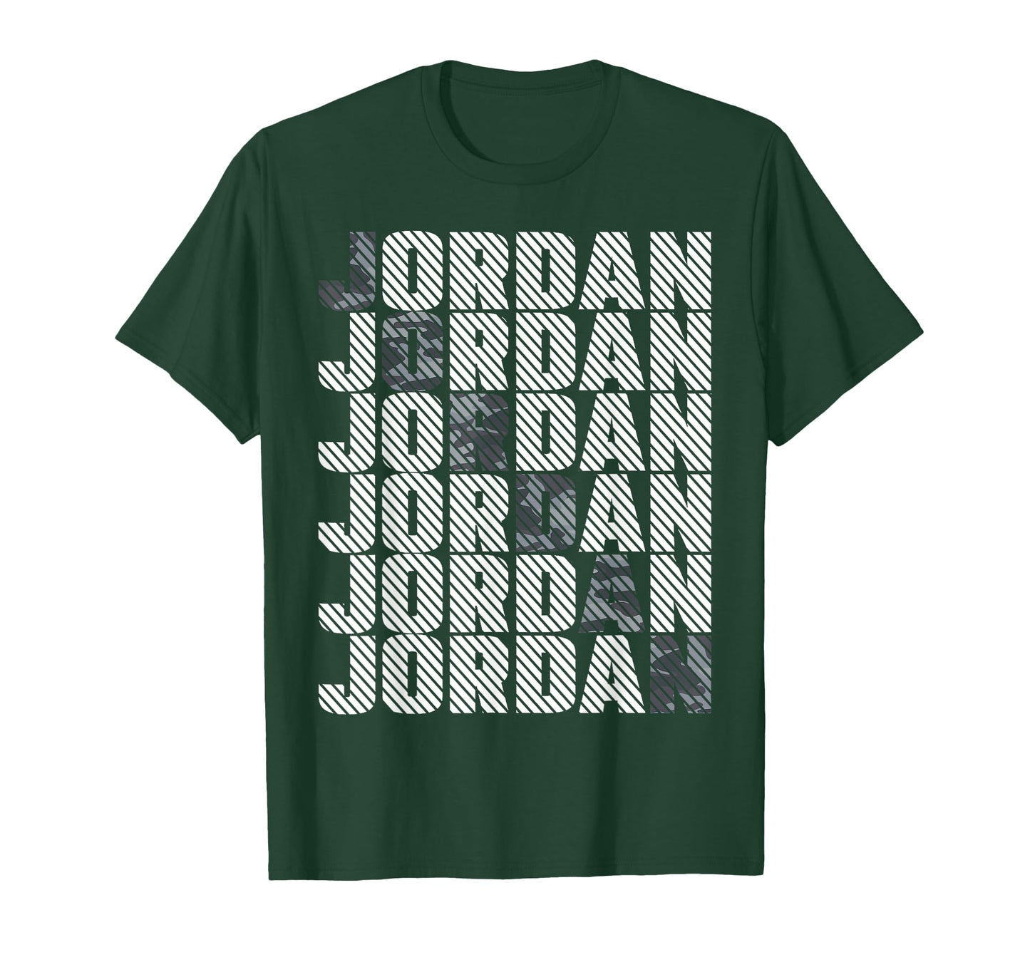 Diagonal Jordan Camo Pattern Grey Retro Camouflage Men Women T-Shirt