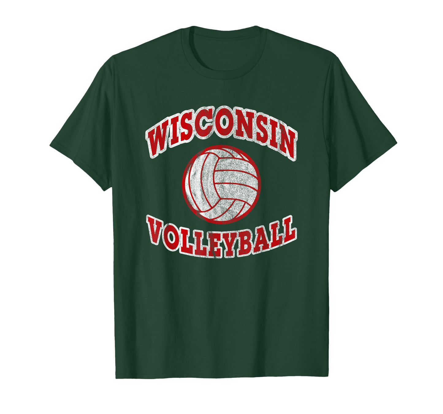 Wisconsin Volleyball Classic Style VIntage Distressed T-Shirt